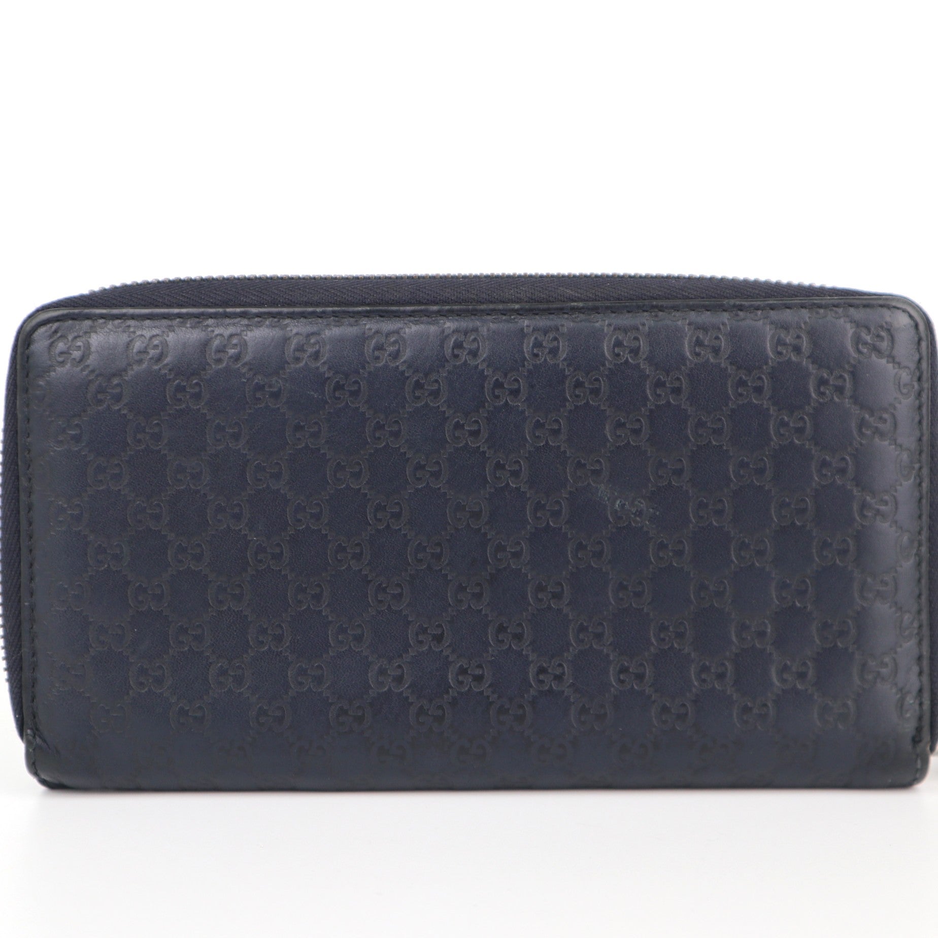 C2150 Gucci Wallet Imprime Monogram GG Zip Around Wallet deep blue | Pre-Owned Very Good Deep Blue Monogram