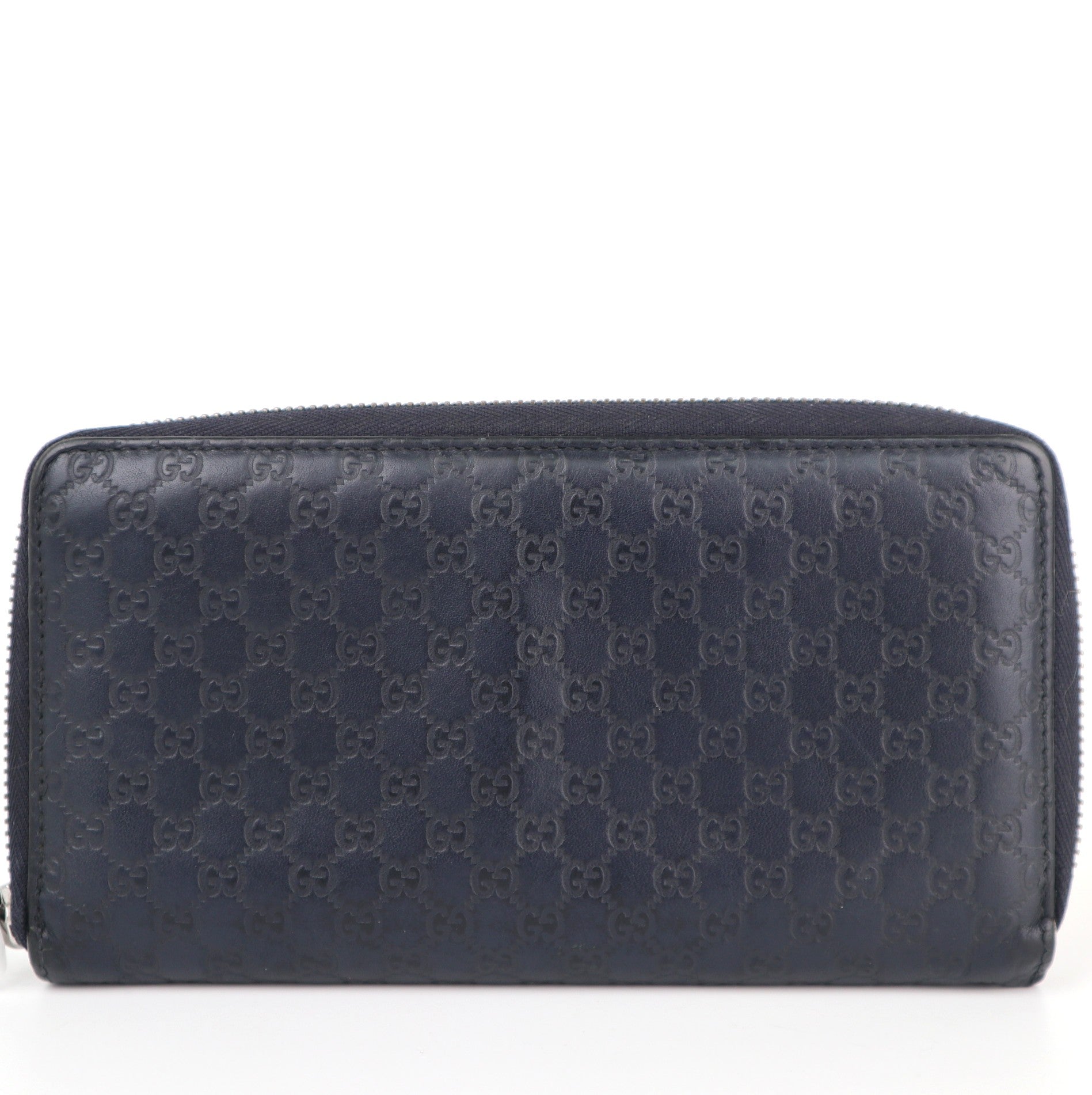 C2150 Gucci Wallet Imprime Monogram GG Zip Around Wallet deep blue | Pre-Owned Very Good Deep Blue Monogram