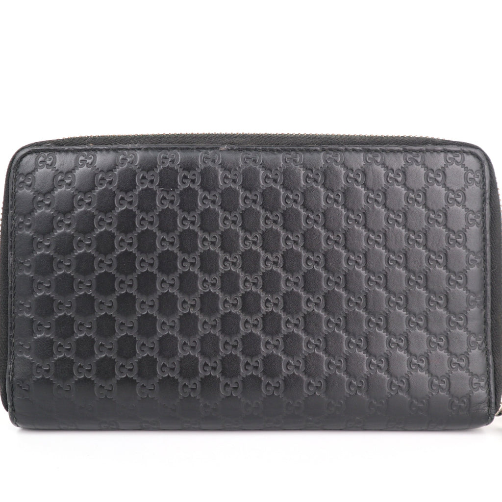 C2151# Gucci Wallet Imprime Monogram GG Zip Around Wallet Black | Pre-Owned Very Good Black Monogram