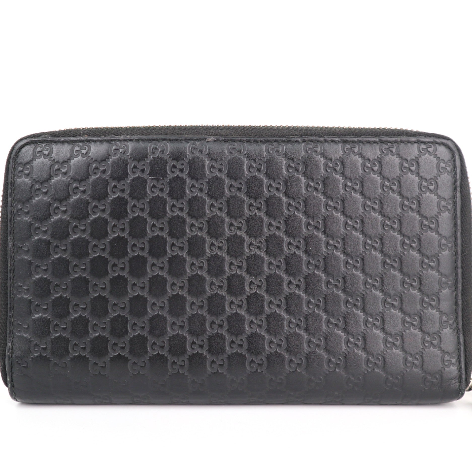 C2151 Gucci Wallet Imprime Monogram GG Zip Around Wallet Black | Pre-Owned Very Good Black Monogram