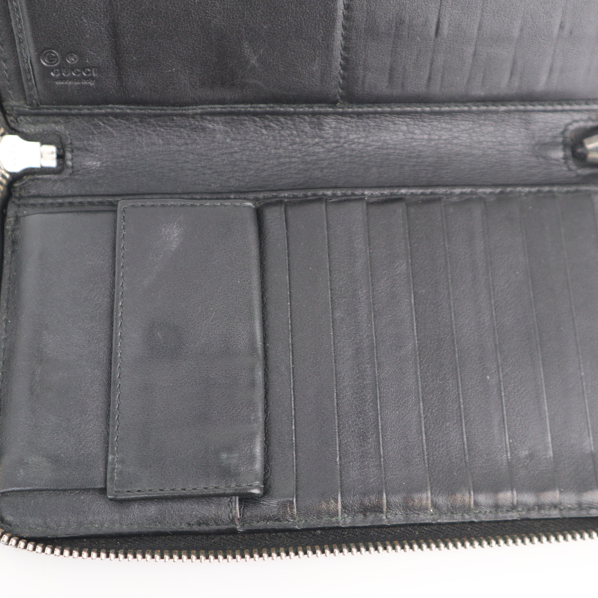 C2151# Gucci Wallet Imprime Monogram GG Zip Around Wallet Black | Pre-Owned Very Good Black Monogram