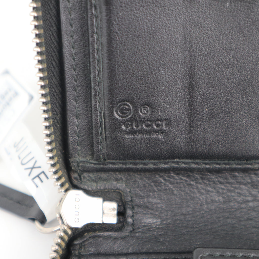C2151# Gucci Wallet Imprime Monogram GG Zip Around Wallet Black | Pre-Owned Very Good Black Monogram