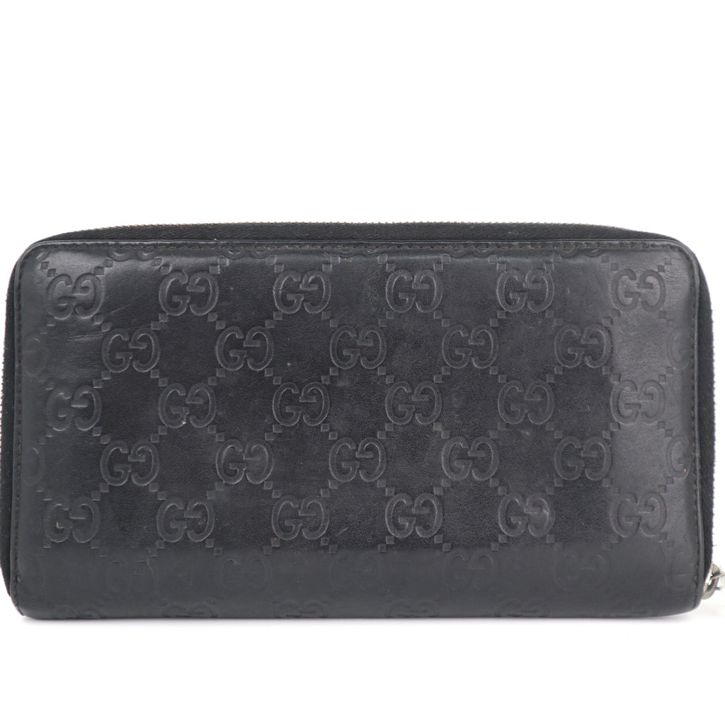 C2153# Gucci Wallet Imprime Monogram GG Zip Around Wallet Black | Pre-Owned Very Good Black Monogram