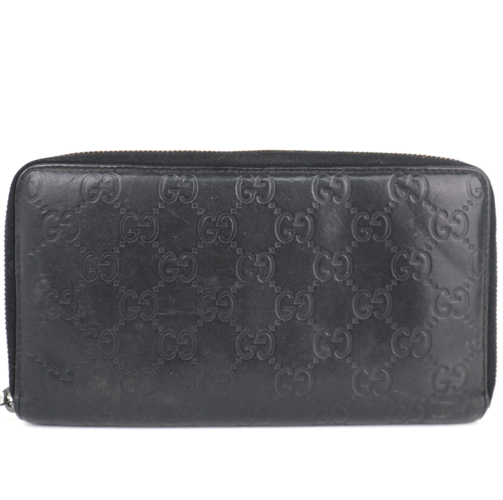 C2153# Gucci Wallet Imprime Monogram GG Zip Around Wallet Black | Pre-Owned Very Good Black Monogram