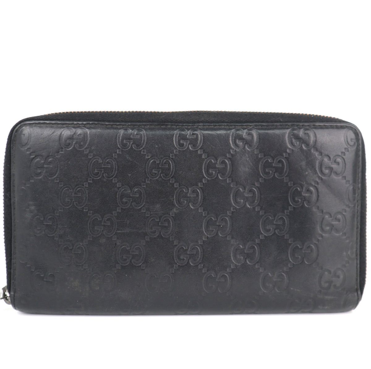 C2153# Gucci Wallet Imprime Monogram GG Zip Around Wallet Black | Pre-Owned Very Good Black Monogram