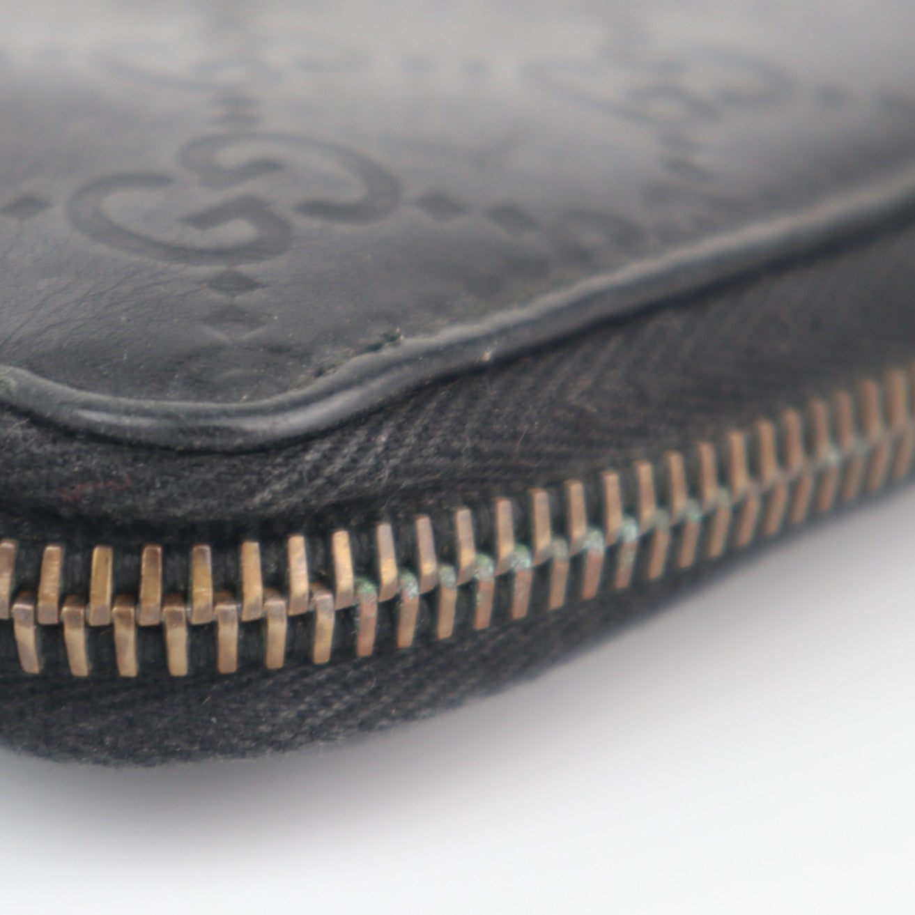 C2153# Gucci Wallet Imprime Monogram GG Zip Around Wallet Black | Pre-Owned Very Good Black Monogram
