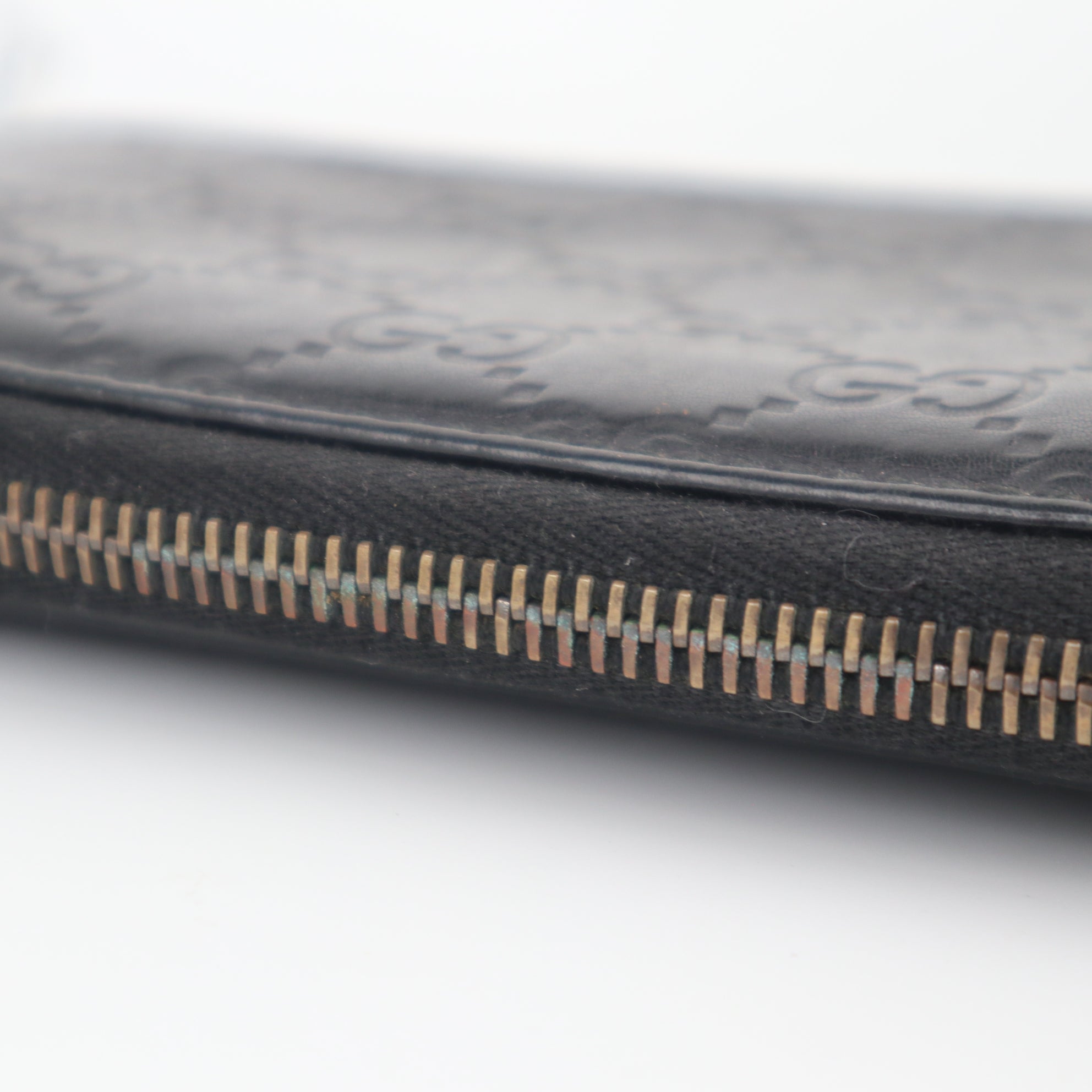 C2153# Gucci Wallet Imprime Monogram GG Zip Around Wallet Black | Pre-Owned Very Good Black Monogram