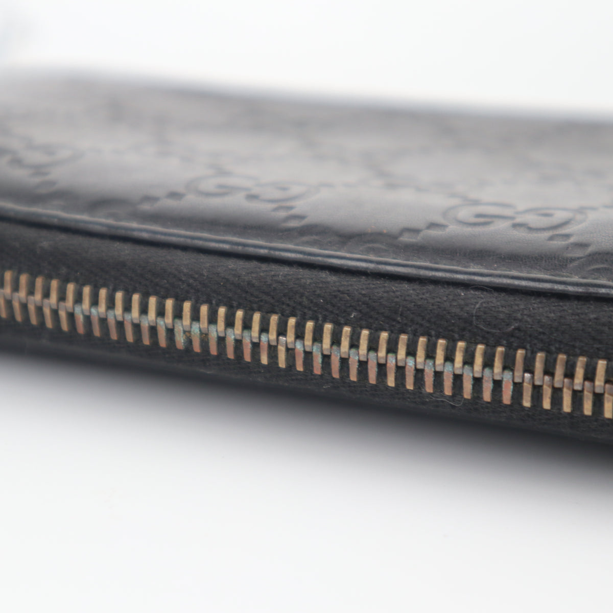 C2153# Gucci Wallet Imprime Monogram GG Zip Around Wallet Black | Pre-Owned Very Good Black Monogram