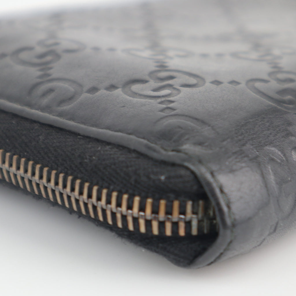 C2153# Gucci Wallet Imprime Monogram GG Zip Around Wallet Black | Pre-Owned Very Good Black Monogram