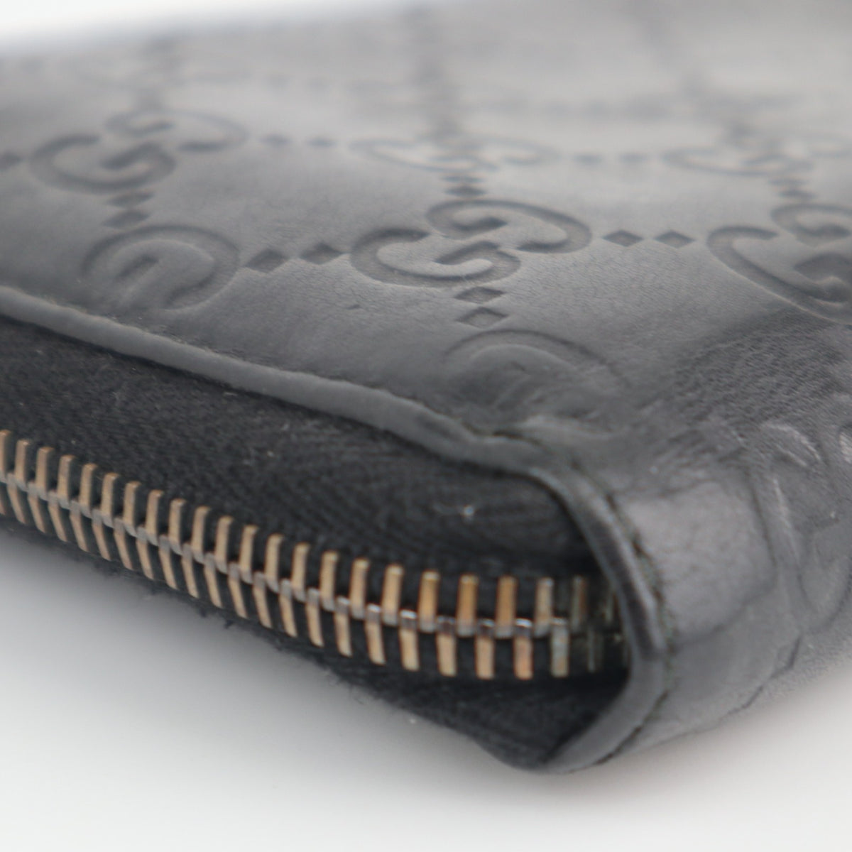 C2153# Gucci Wallet Imprime Monogram GG Zip Around Wallet Black | Pre-Owned Very Good Black Monogram