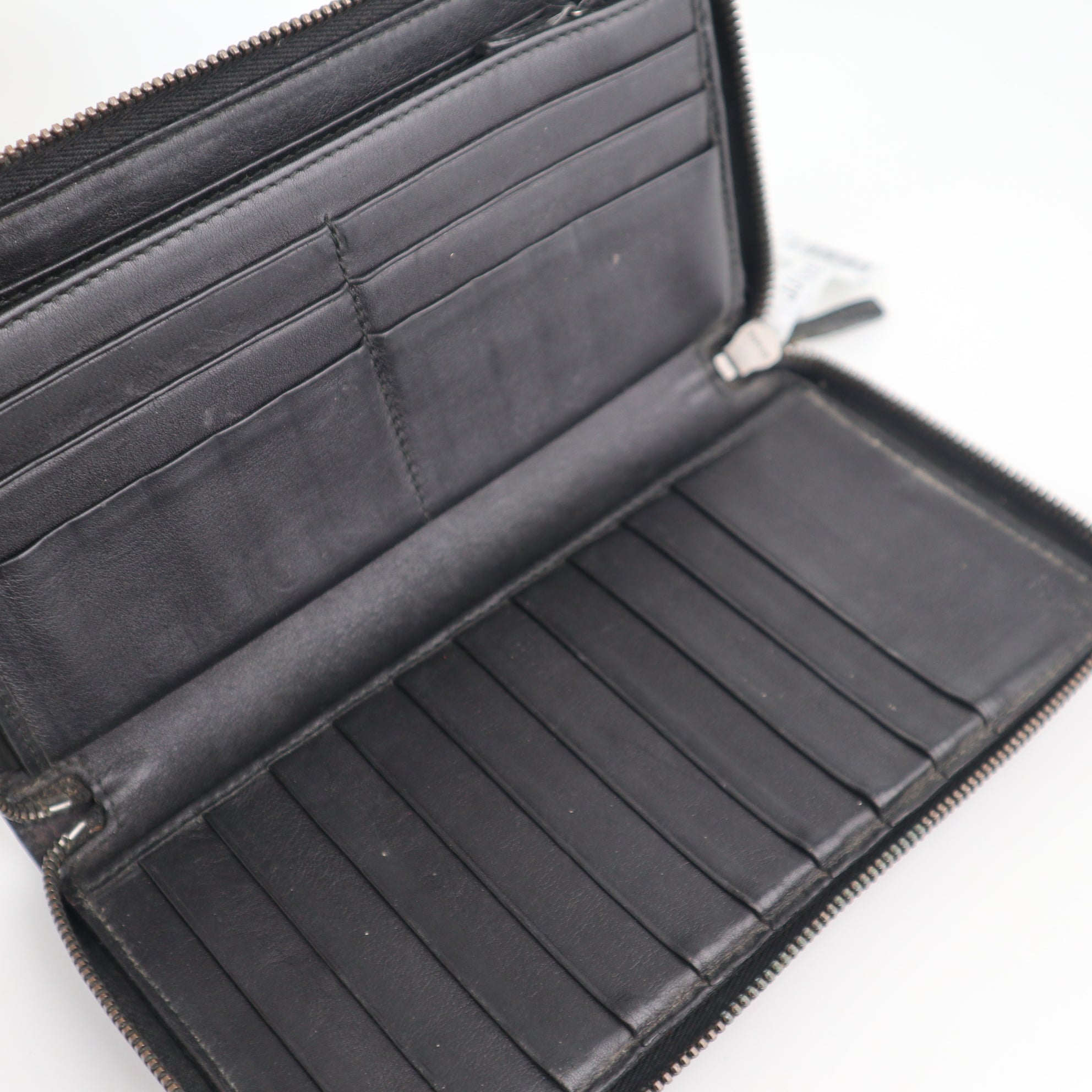 C2153# Gucci Wallet Imprime Monogram GG Zip Around Wallet Black | Pre-Owned Very Good Black Monogram