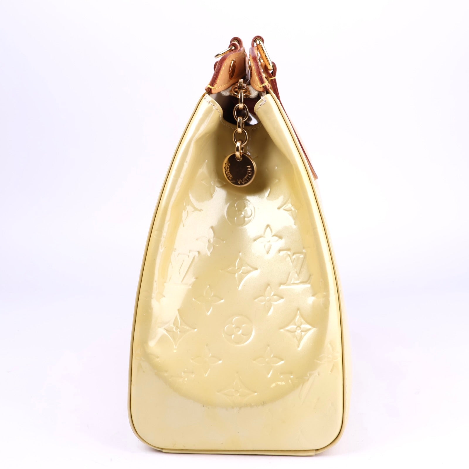 J2089 Louis Vuitton Citron Monogram Vernis Brea MM Bag- Pre Owned