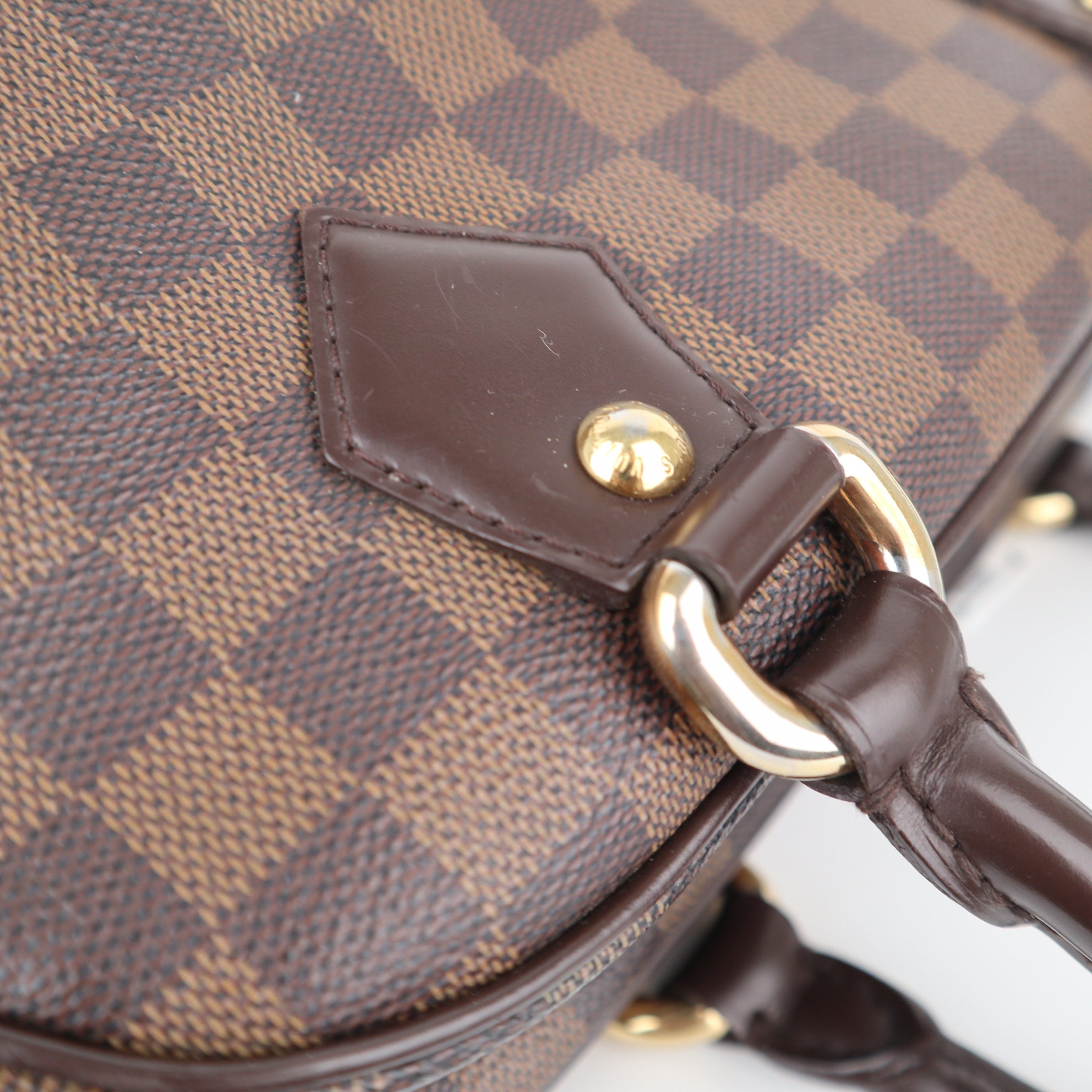 C2157 Louis Vuitton Top Handle Bag Damier Ebene Duomo | Pre-Owned Very Good Brown Damier Ebene