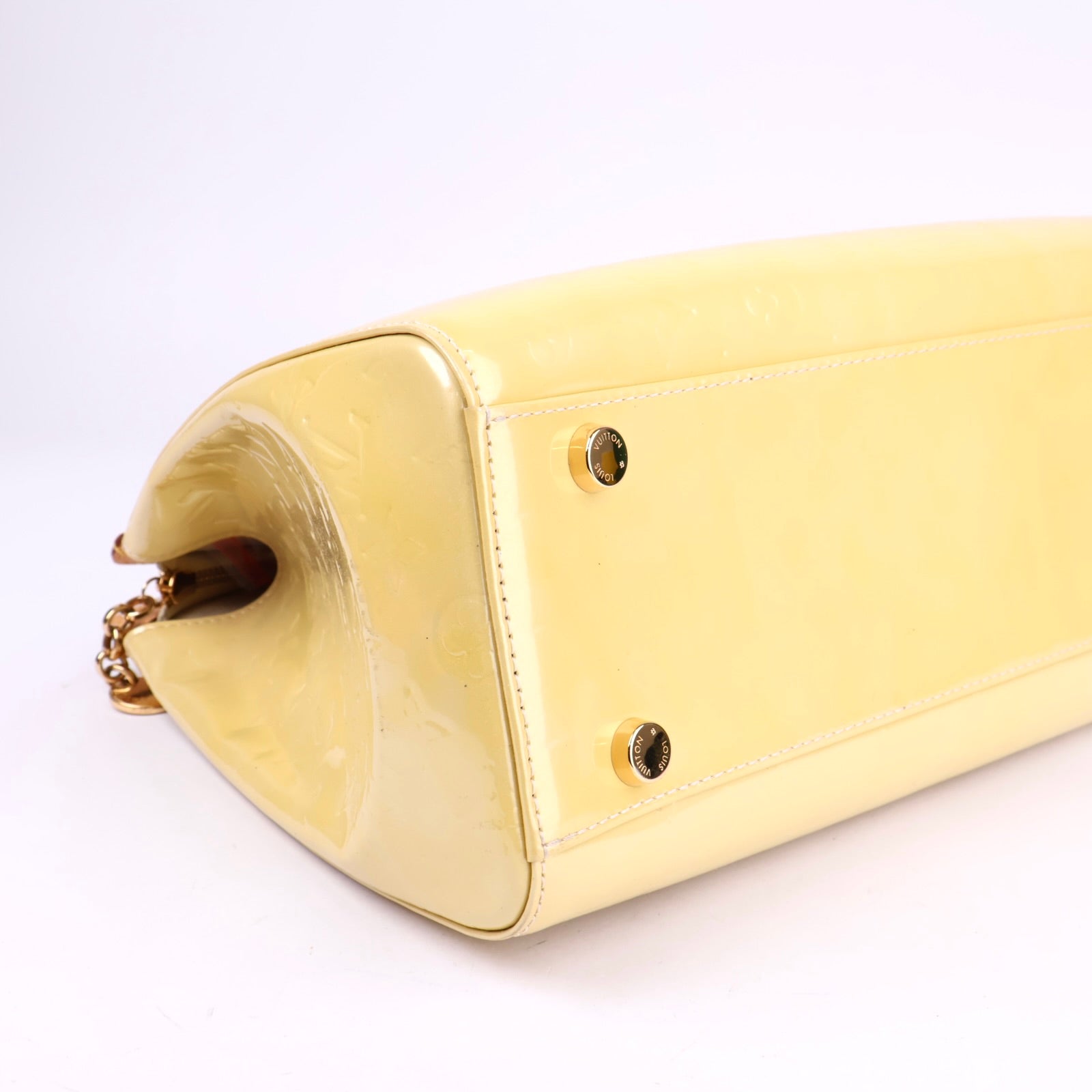 J2089 Louis Vuitton Citron Monogram Vernis Brea MM Bag- Pre Owned
