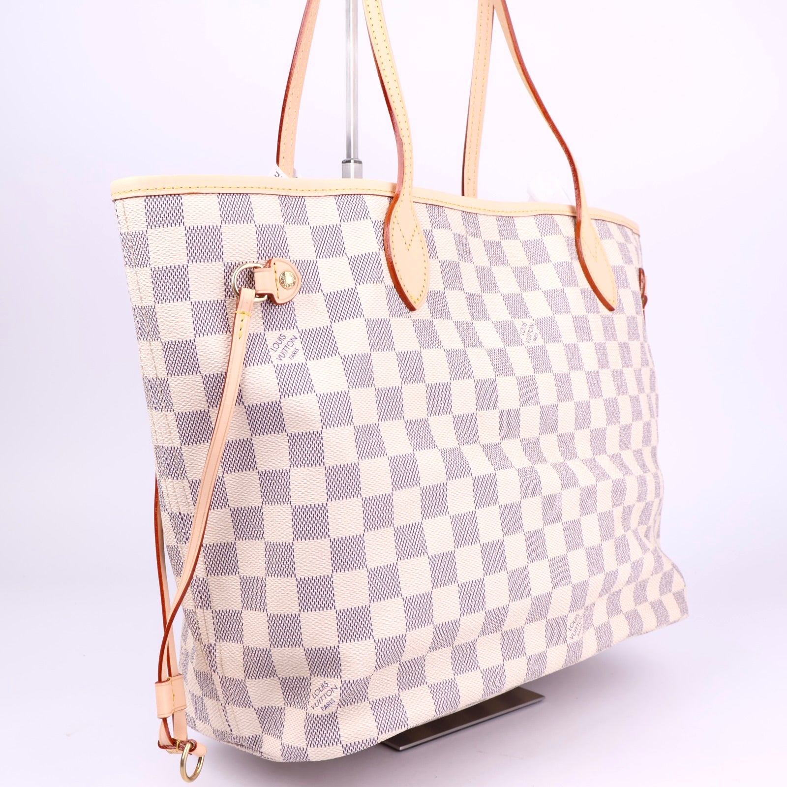 J2071 Louis Vuitton Damier Azur Canvas Neverfull MM Bag- Pre Owned