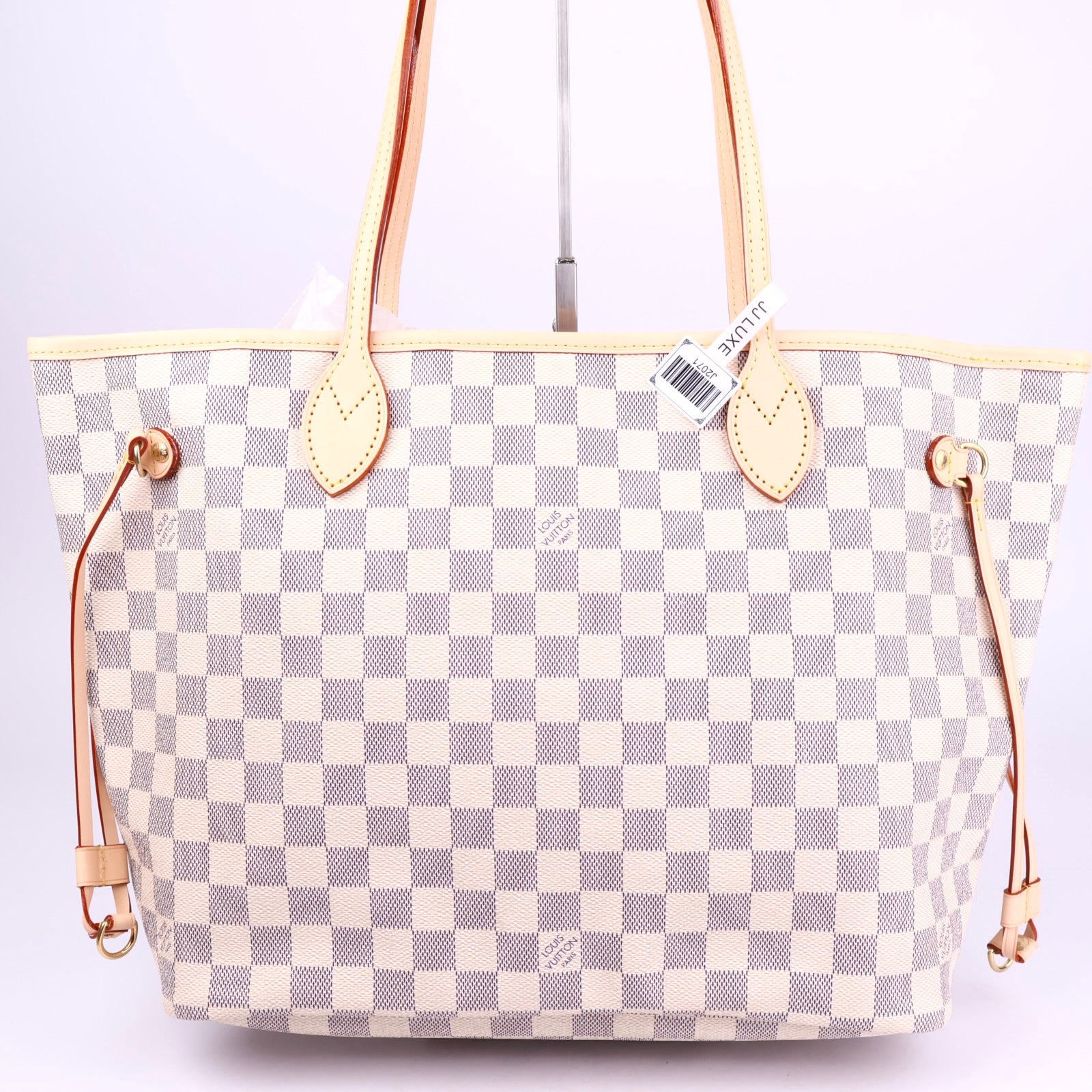 J2071 Louis Vuitton Damier Azur Canvas Neverfull MM Bag- Pre Owned