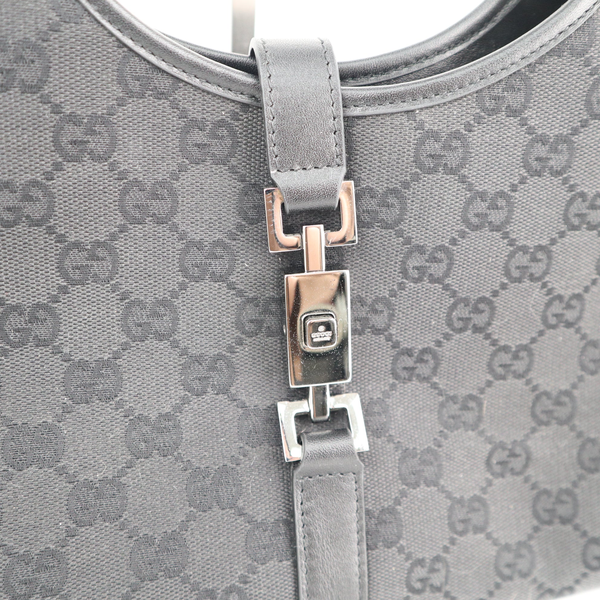 C2163 Gucci Tote Bag Vintage GG Canvas Jackie O Bouvier Hobo Bag | Pre-Owned Excellent Brown GG Canvas