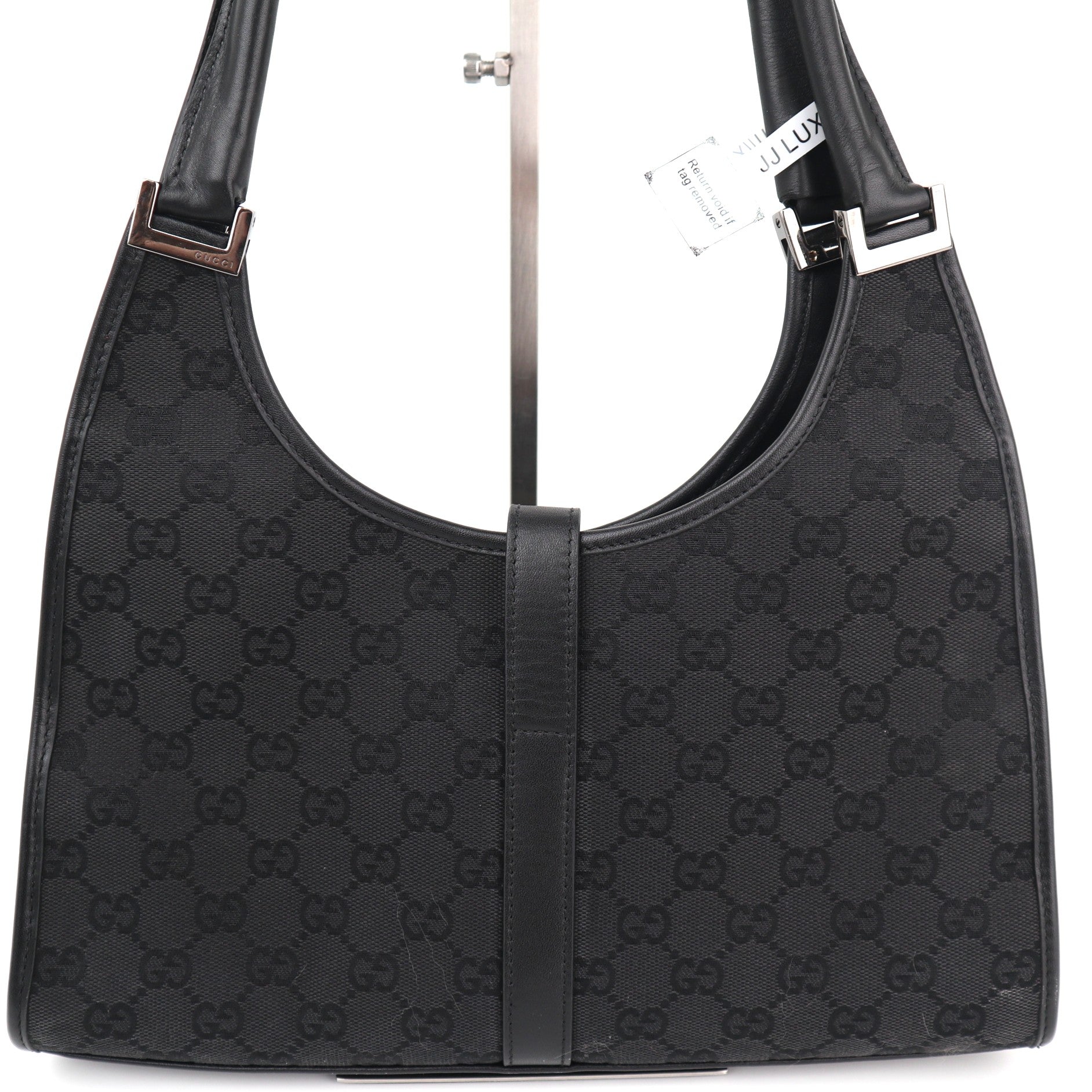 C2163 Gucci Tote Bag Vintage GG Canvas Jackie O Bouvier Hobo Bag | Pre-Owned Excellent Brown GG Canvas