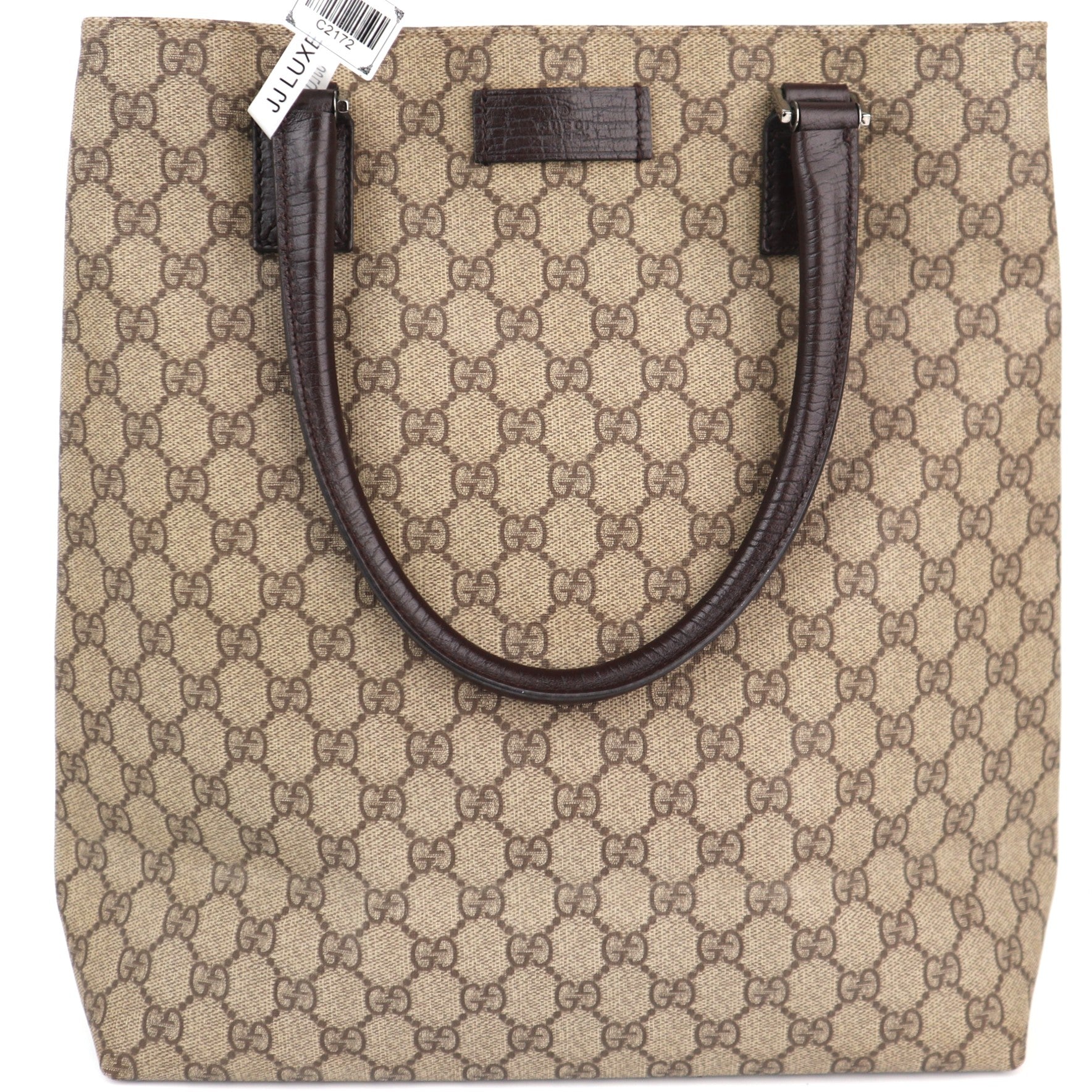 C2172 Gucci Tote Bag GG Supreme Canvas Tote Bag | Pre-Owned Excellent Brown GG Supreme