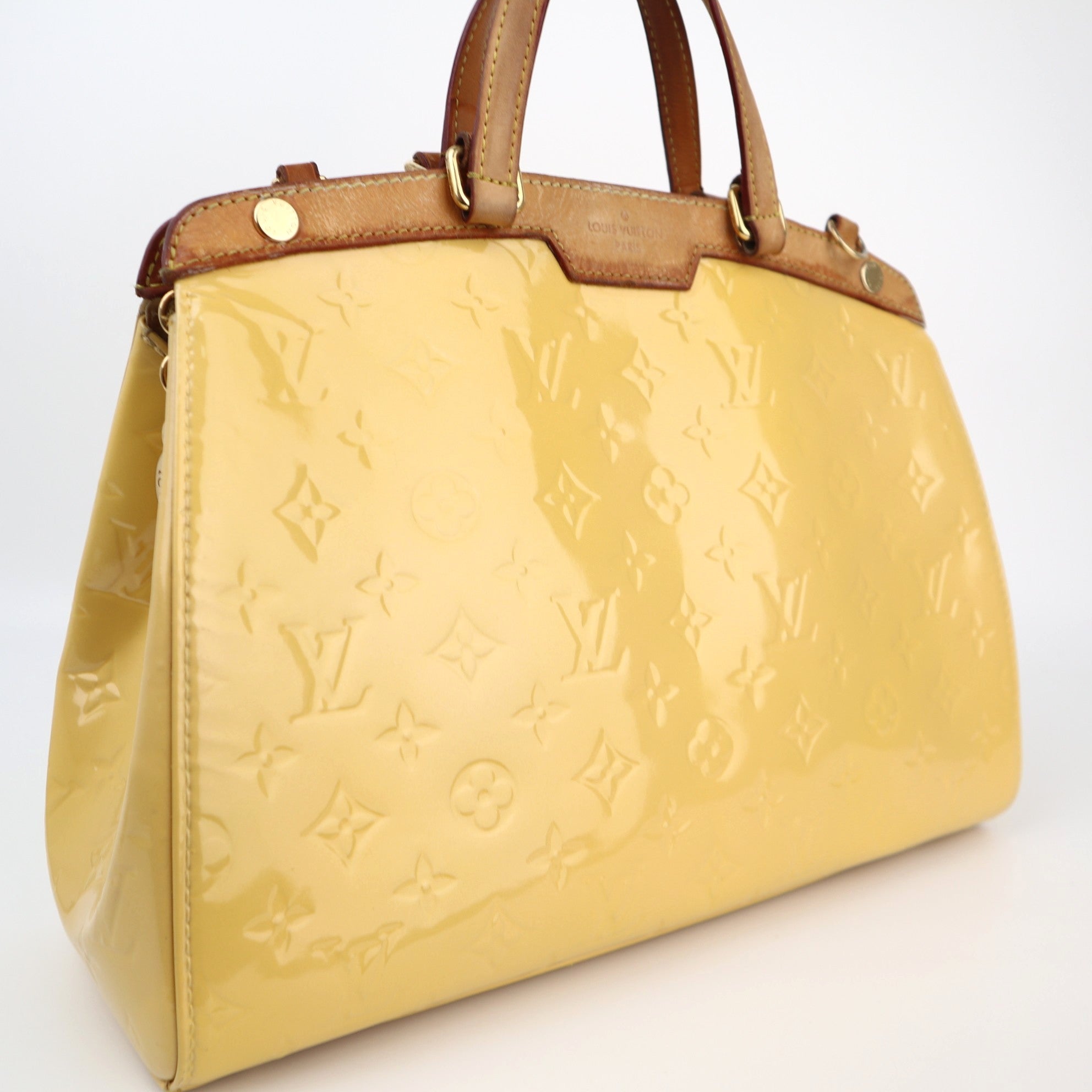 C1366 Louis Vuitton Monogram Vernis Brea MM Yellow-Pre Owned