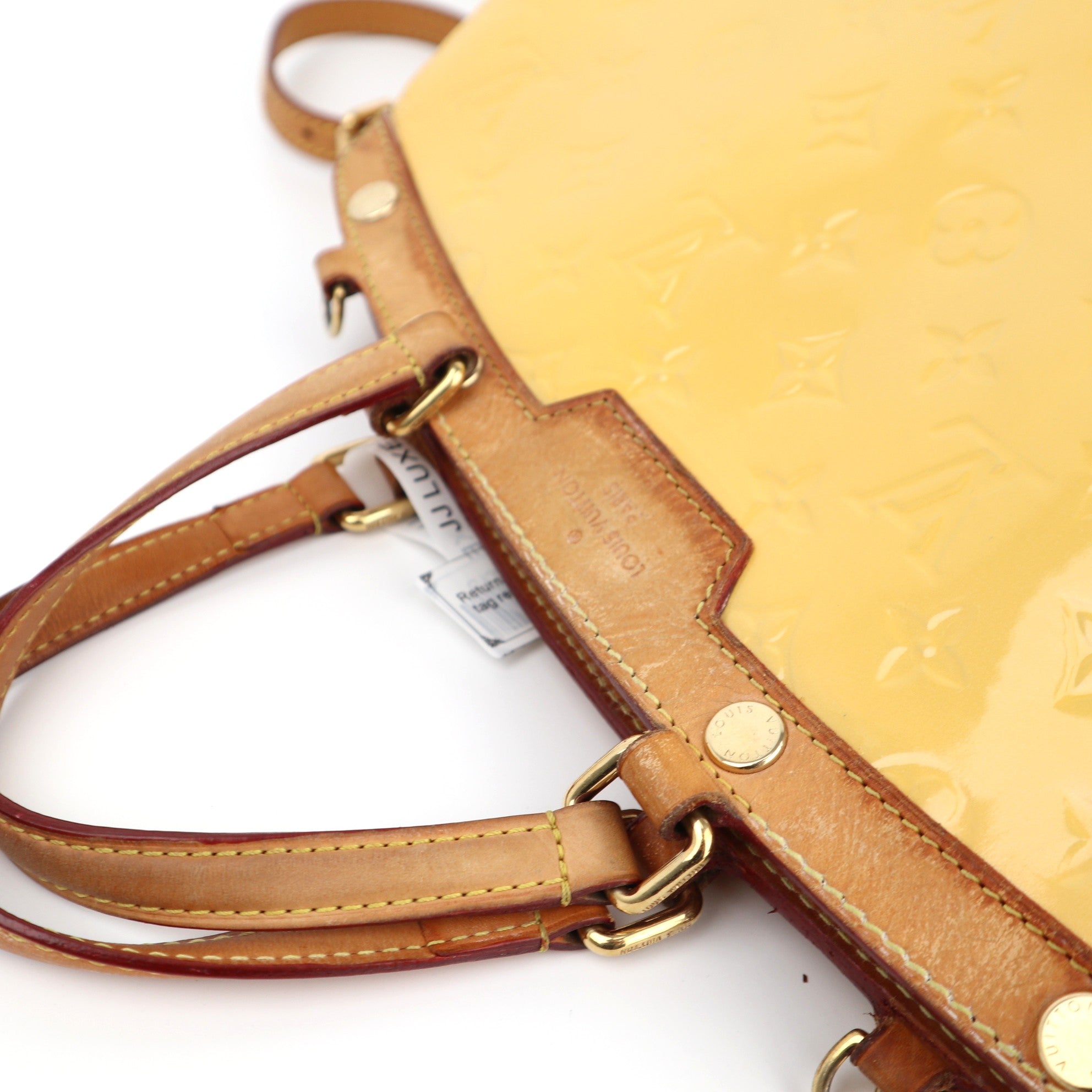 C1366 Louis Vuitton Monogram Vernis Brea MM Yellow-Pre Owned