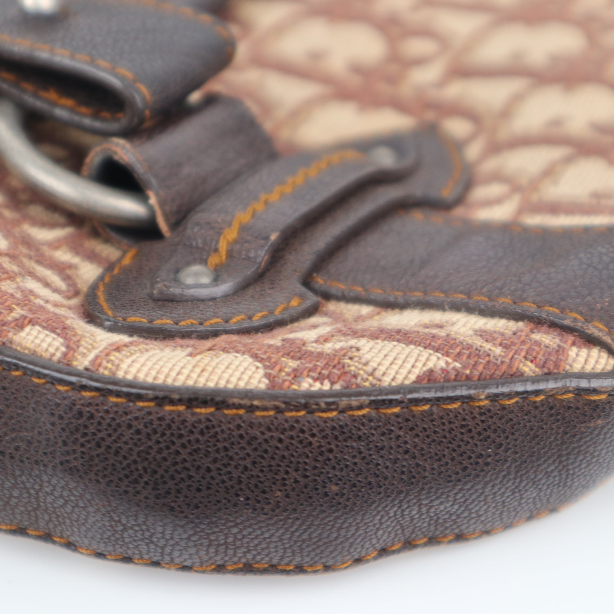 C2175 Christian Dior Shoulder Bag Vintage Trotter Canvas Flight Shoulder Bag | Pre-Owned Very Good Brown Trotter