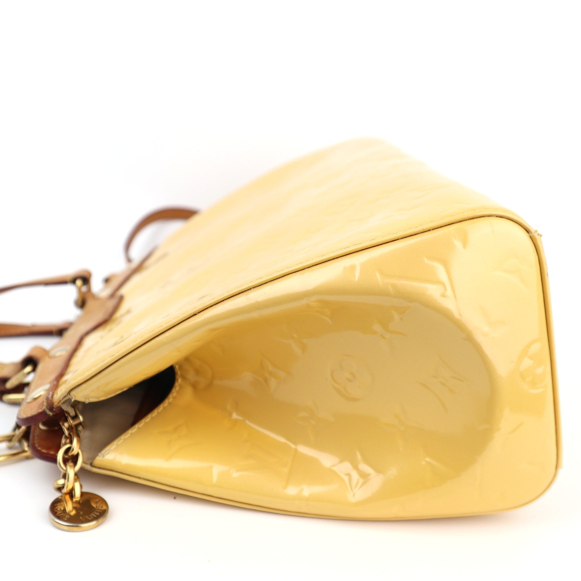 C1366 Louis Vuitton Monogram Vernis Brea MM Yellow-Pre Owned