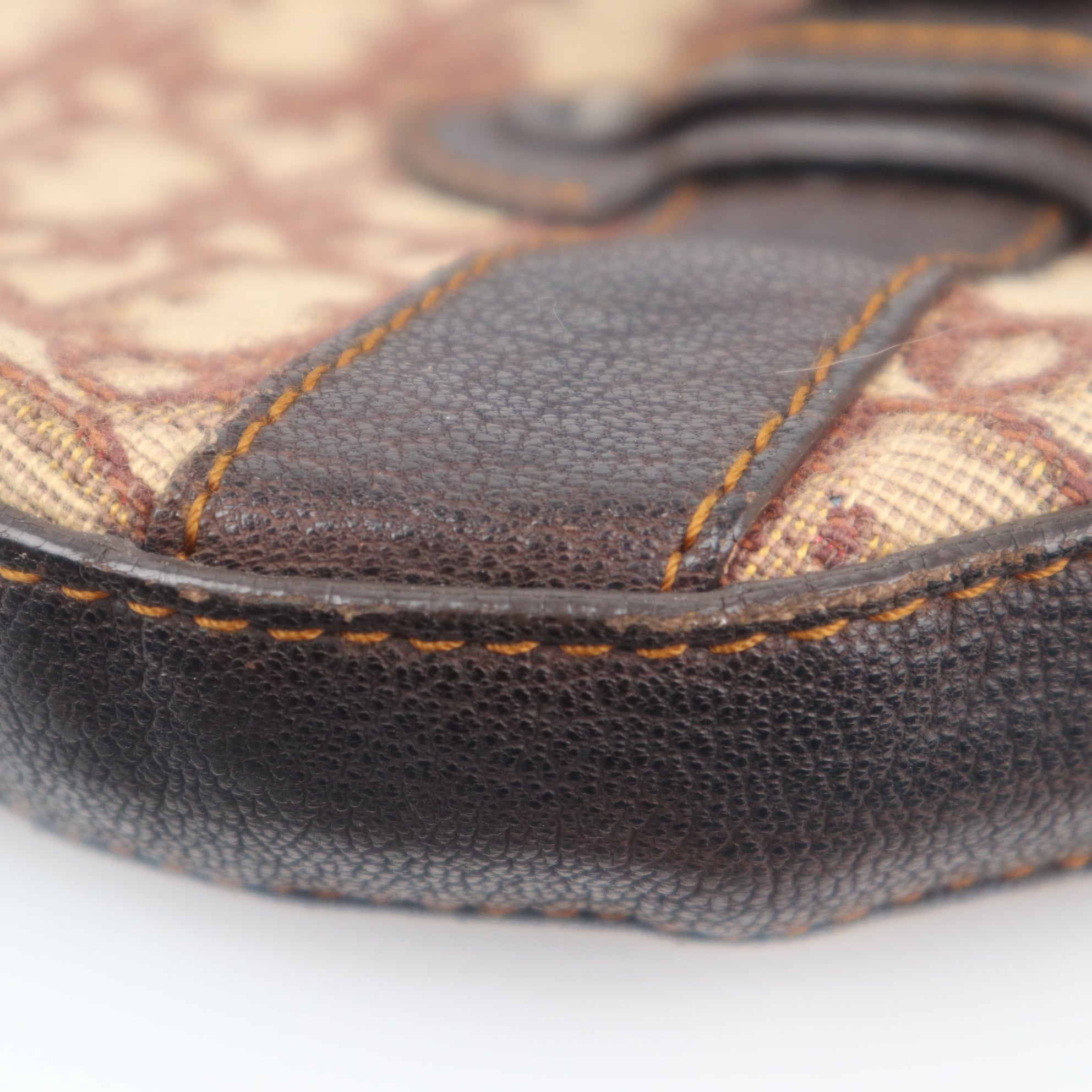 C2175 Christian Dior Shoulder Bag Vintage Trotter Canvas Flight Shoulder Bag | Pre-Owned Very Good Brown Trotter