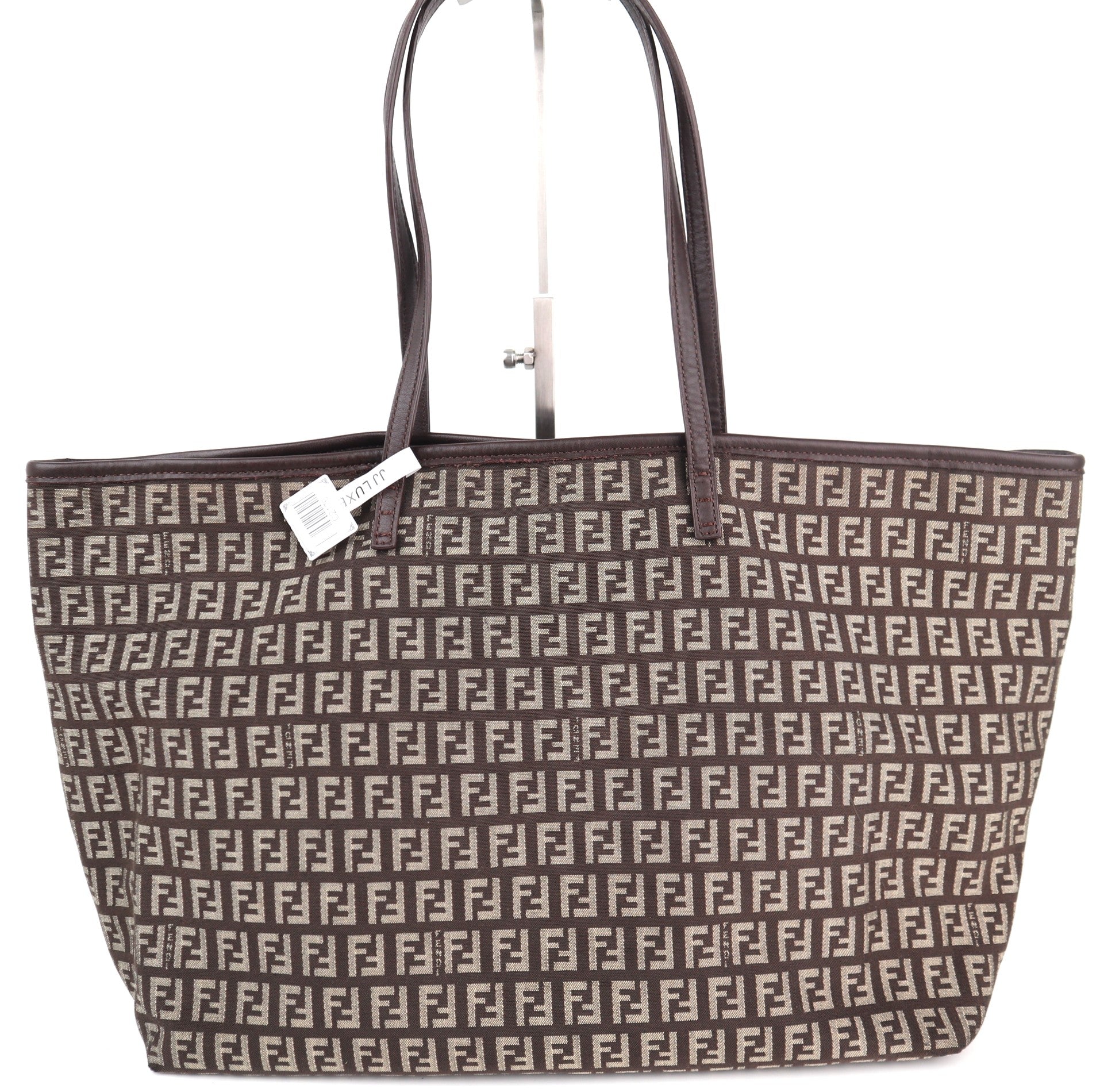 C2176 Fendi Tote Bag Zucca Canvas Roll Tote Bag | Pre-Owned Excellent Brown Zucca