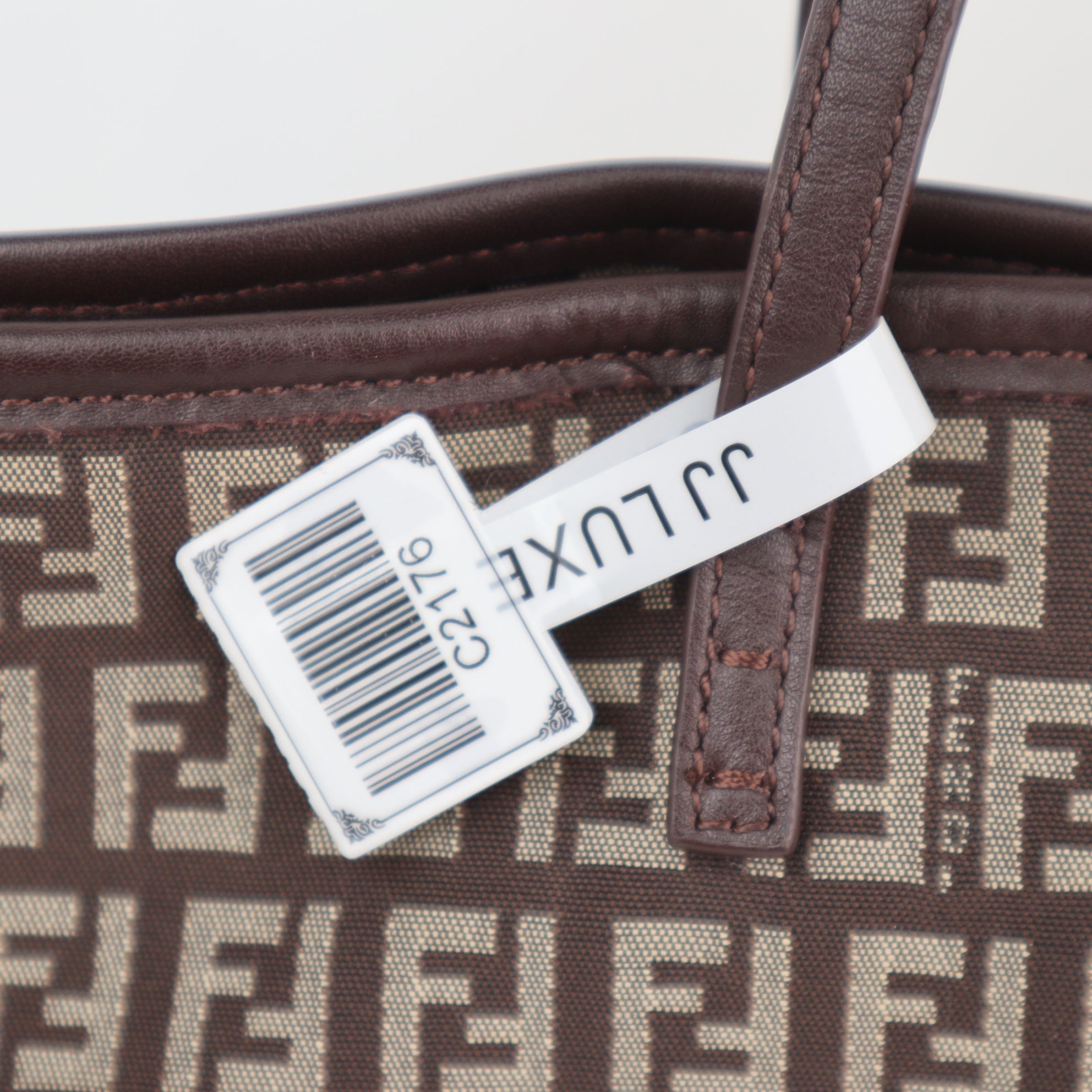 C2176 Fendi Tote Bag Zucca Canvas Roll Tote Bag | Pre-Owned Excellent Brown Zucca