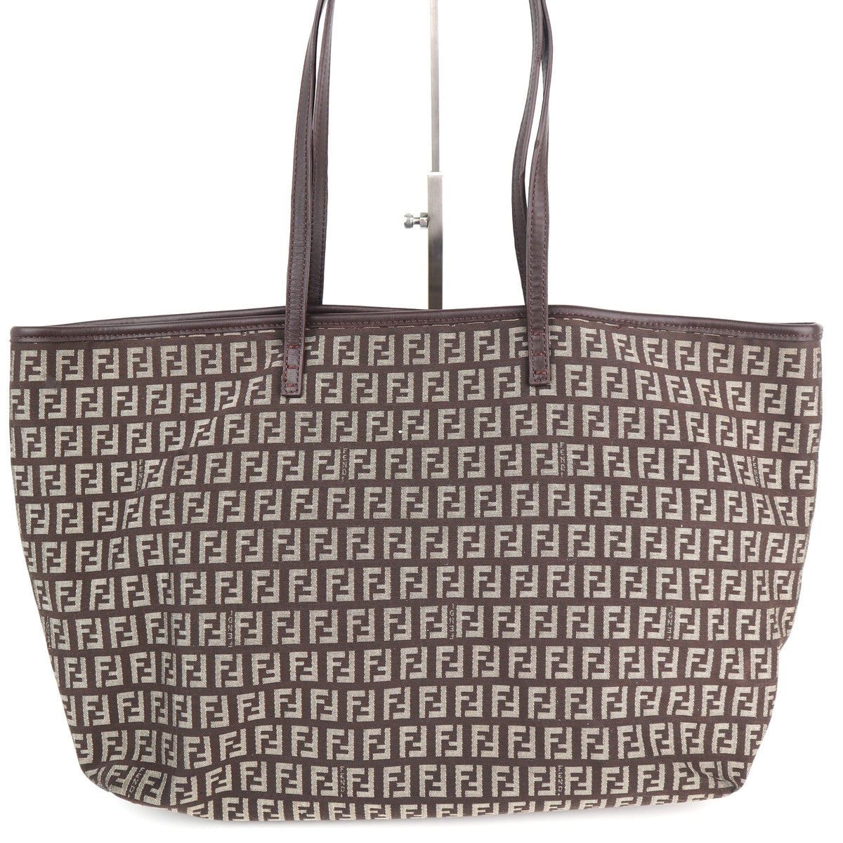 C2176 Fendi Tote Bag Zucca Canvas Roll Tote Bag | Pre-Owned Excellent Brown Zucca