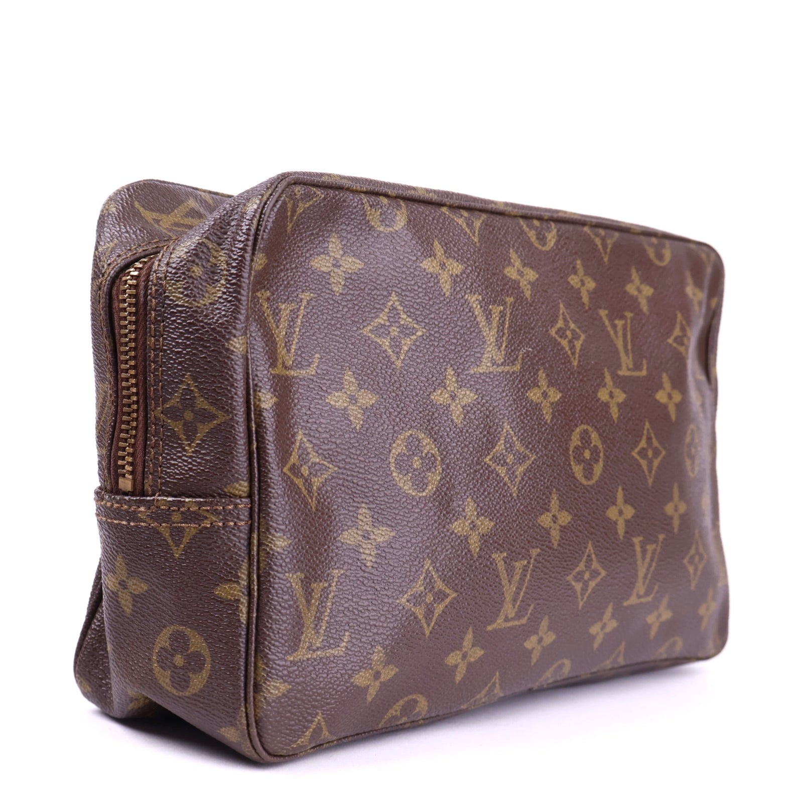 J3407 Louis Vuitton Brown Monogram Trousse Toilette 28- Pre Owned
