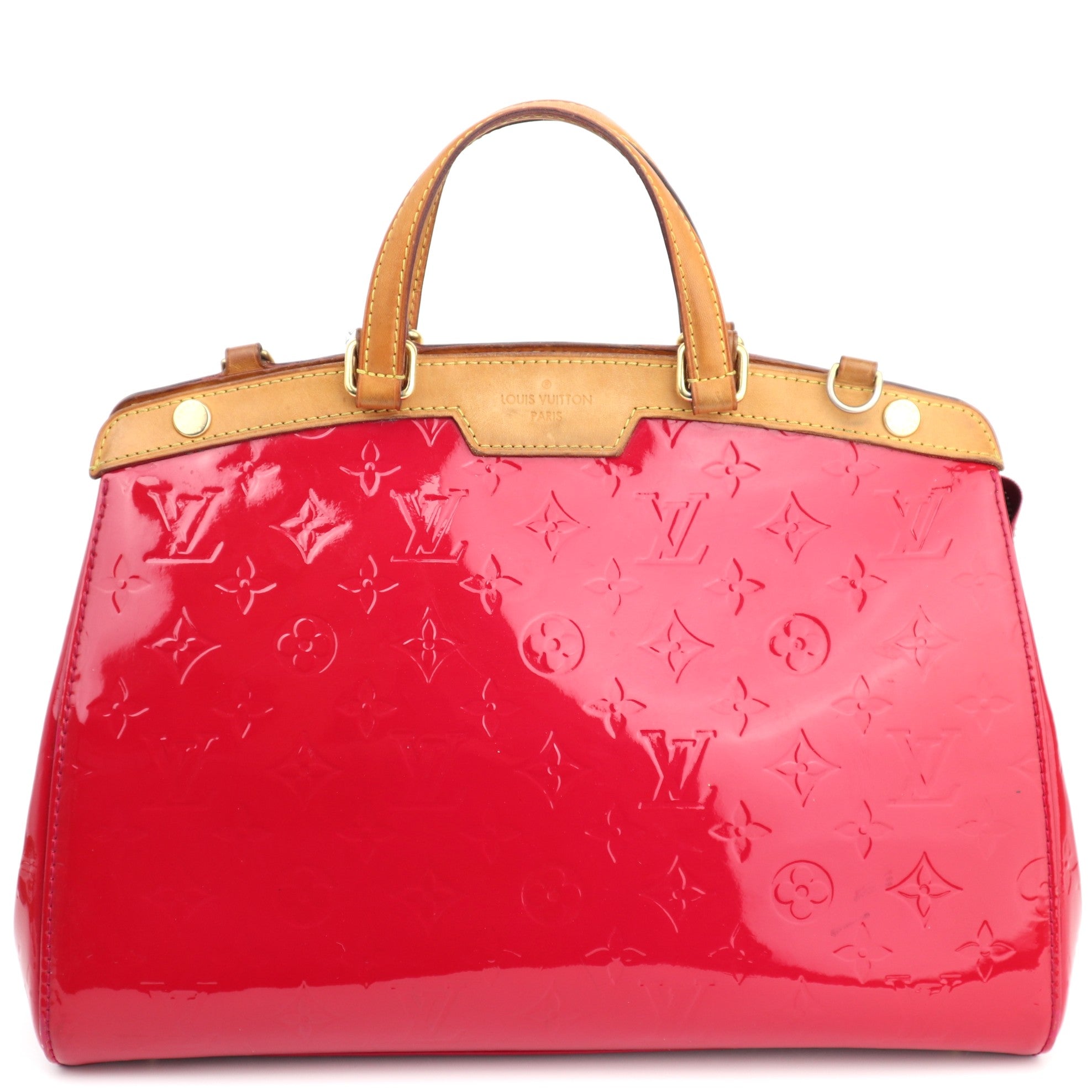 C1398 Louis Vuitton Rose Indian Monogram Vernis Brea MM Bag-Pre Owned