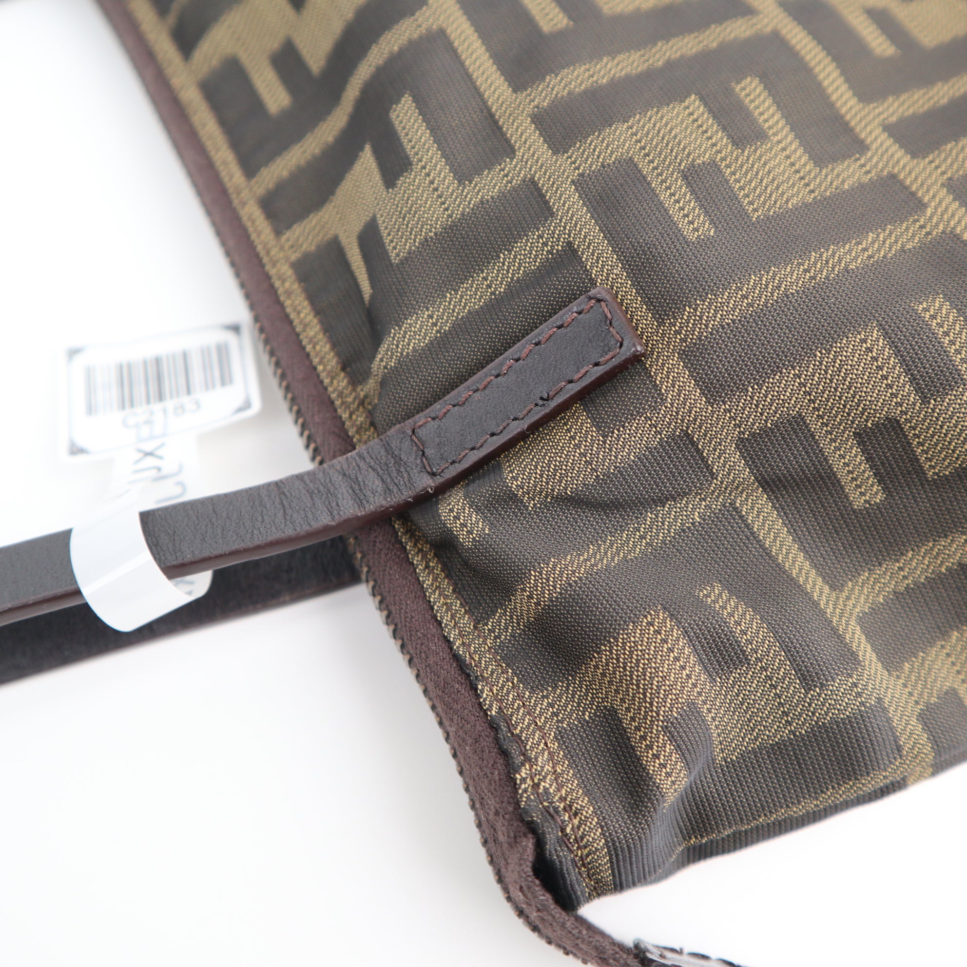 C2183 Fendi Shoulder Bag Zucca Canvas Zip Top Shoulder Bag | Pre-Owned Very Good Brown Zucca