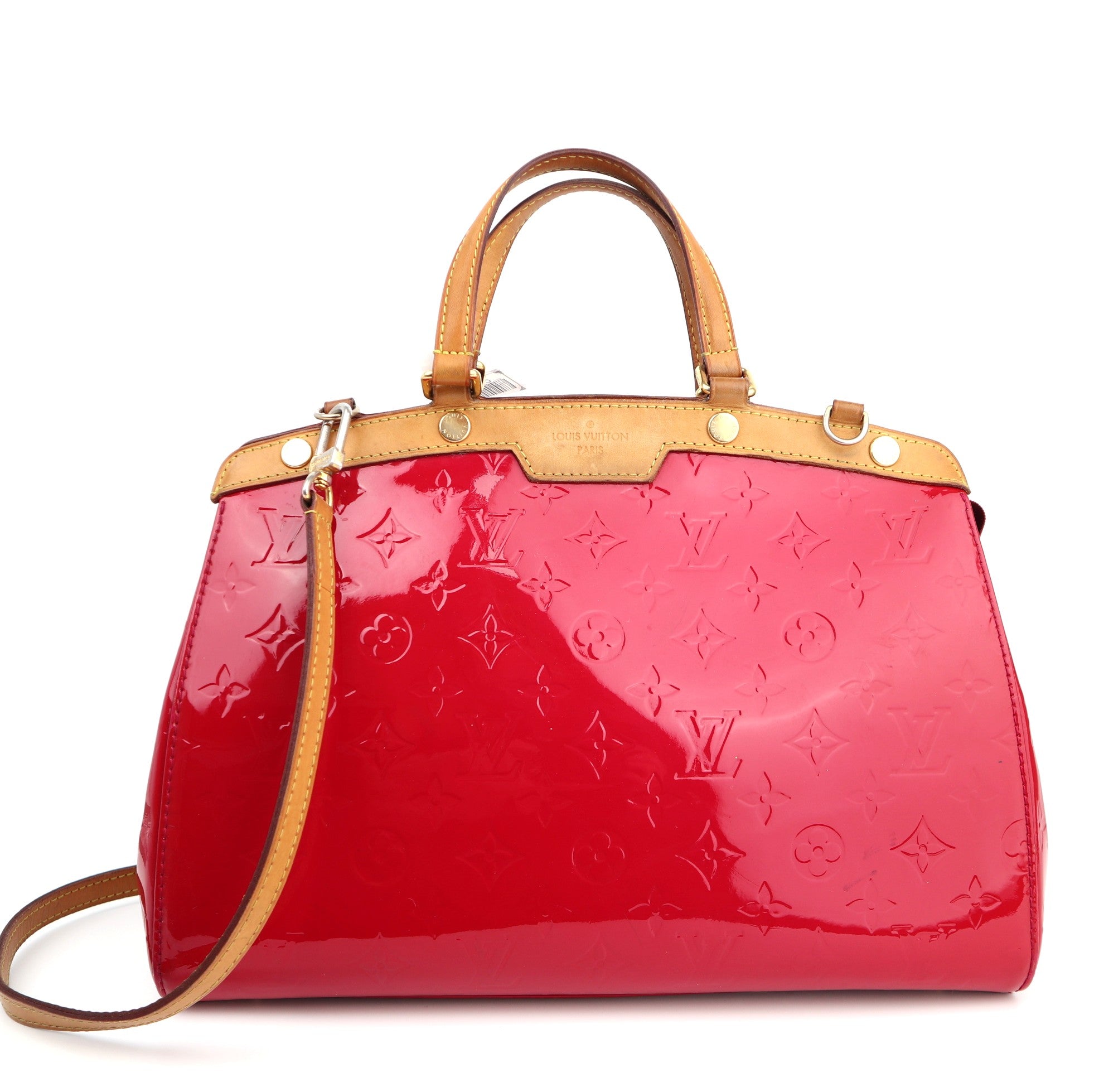C1398 Louis Vuitton Rose Indian Monogram Vernis Brea MM Bag-Pre Owned