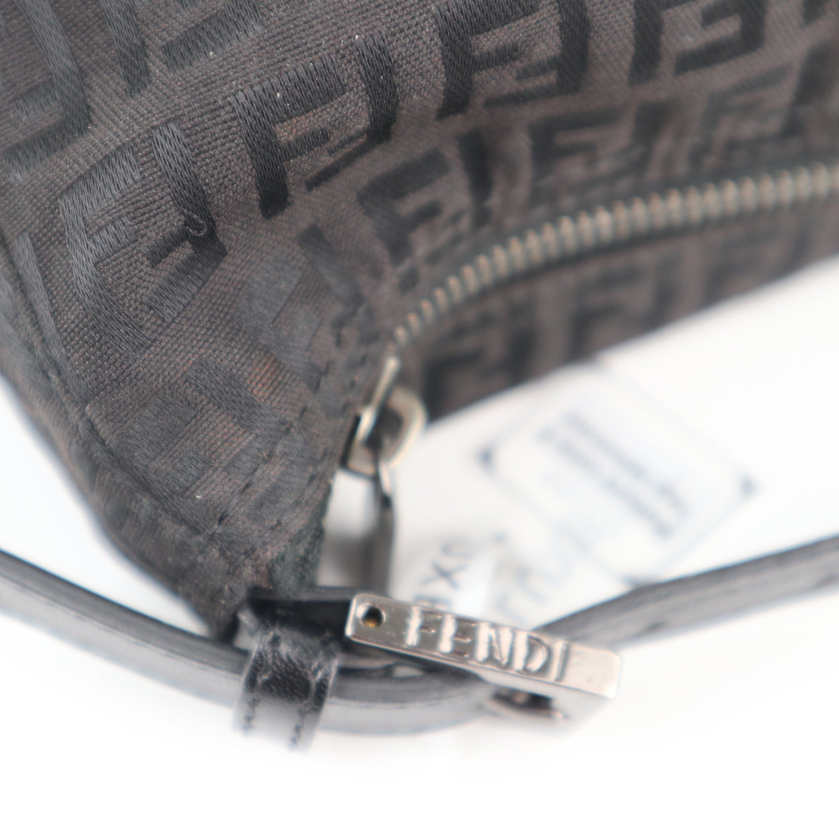 C2184 Fendi Shoulder Bag Zucchino Canvas Pochette | Pre-Owned Excellent Brown Zucchino