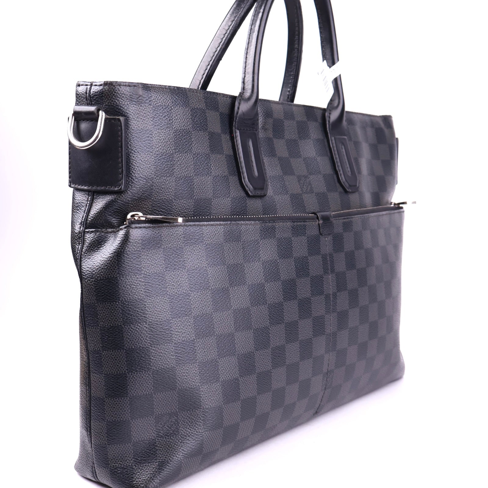J3395 Louis Vuitton Damier Graphite Leather Briefcase Shoulder Bag- Pre Owned