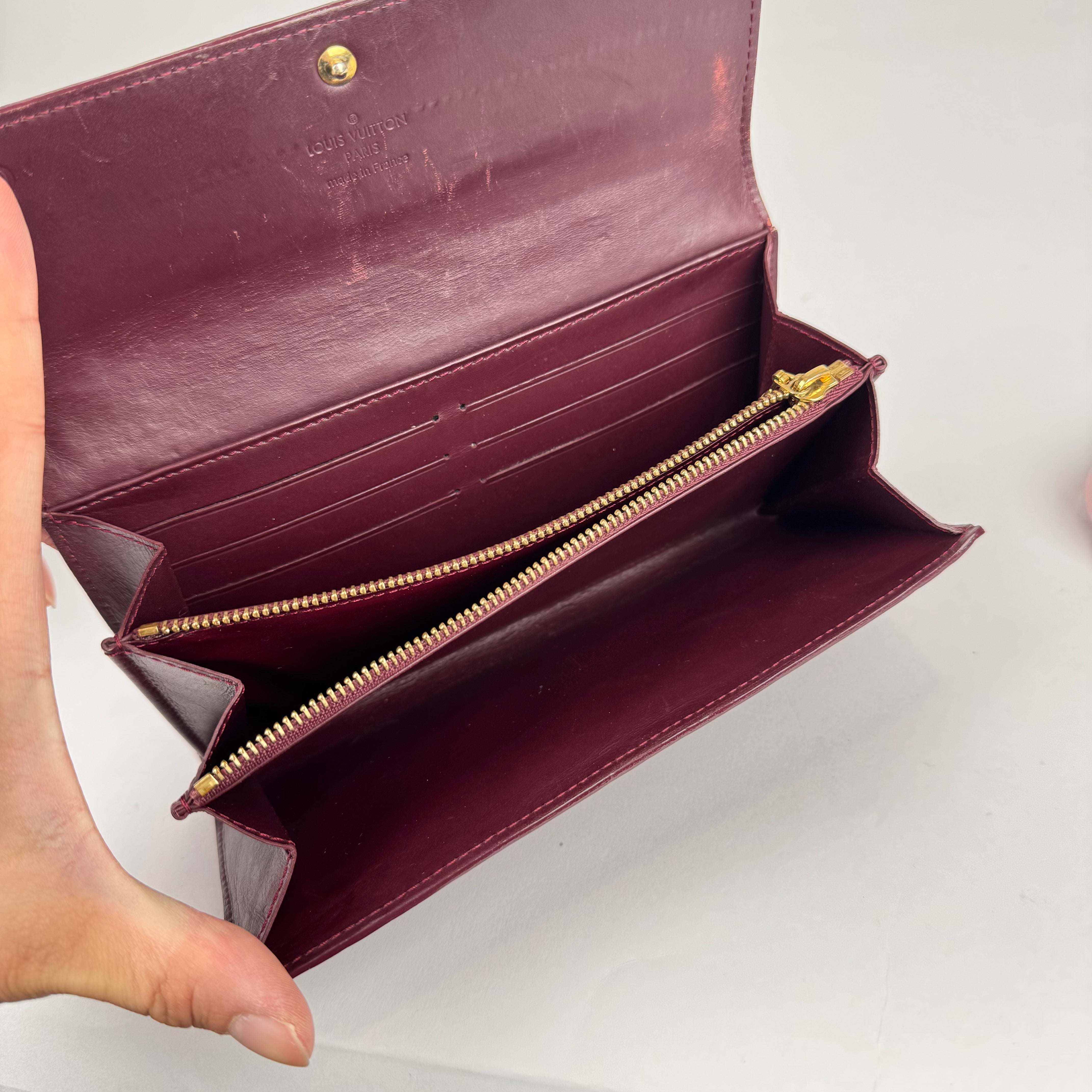 Louis Vuitton Red Monogram Vernis Sarah Wallet- Pre Owned