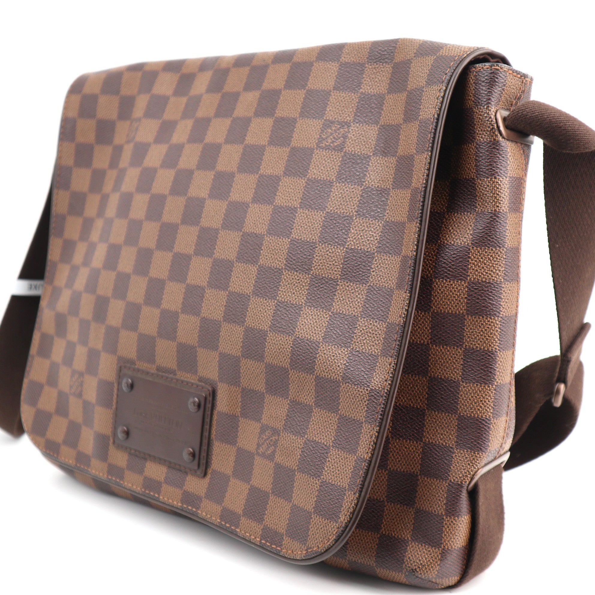 C1417  Louis Vuitton  Damier Ebene Brooklyn Messenger Bag-Pre Owned