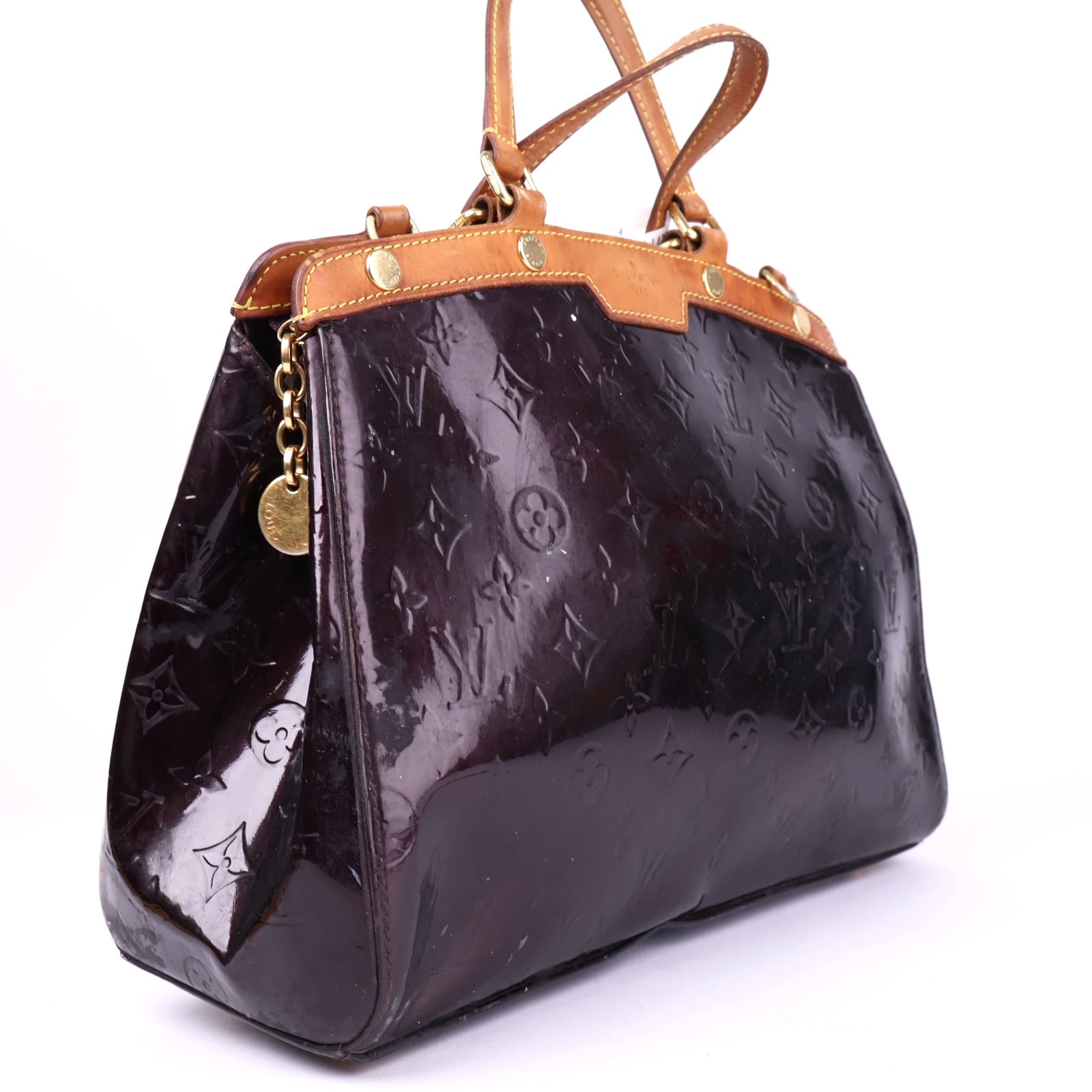 J3397 Louis Vuitton Amarante Monogram Vernis Brea MM Bag- Pre Owned