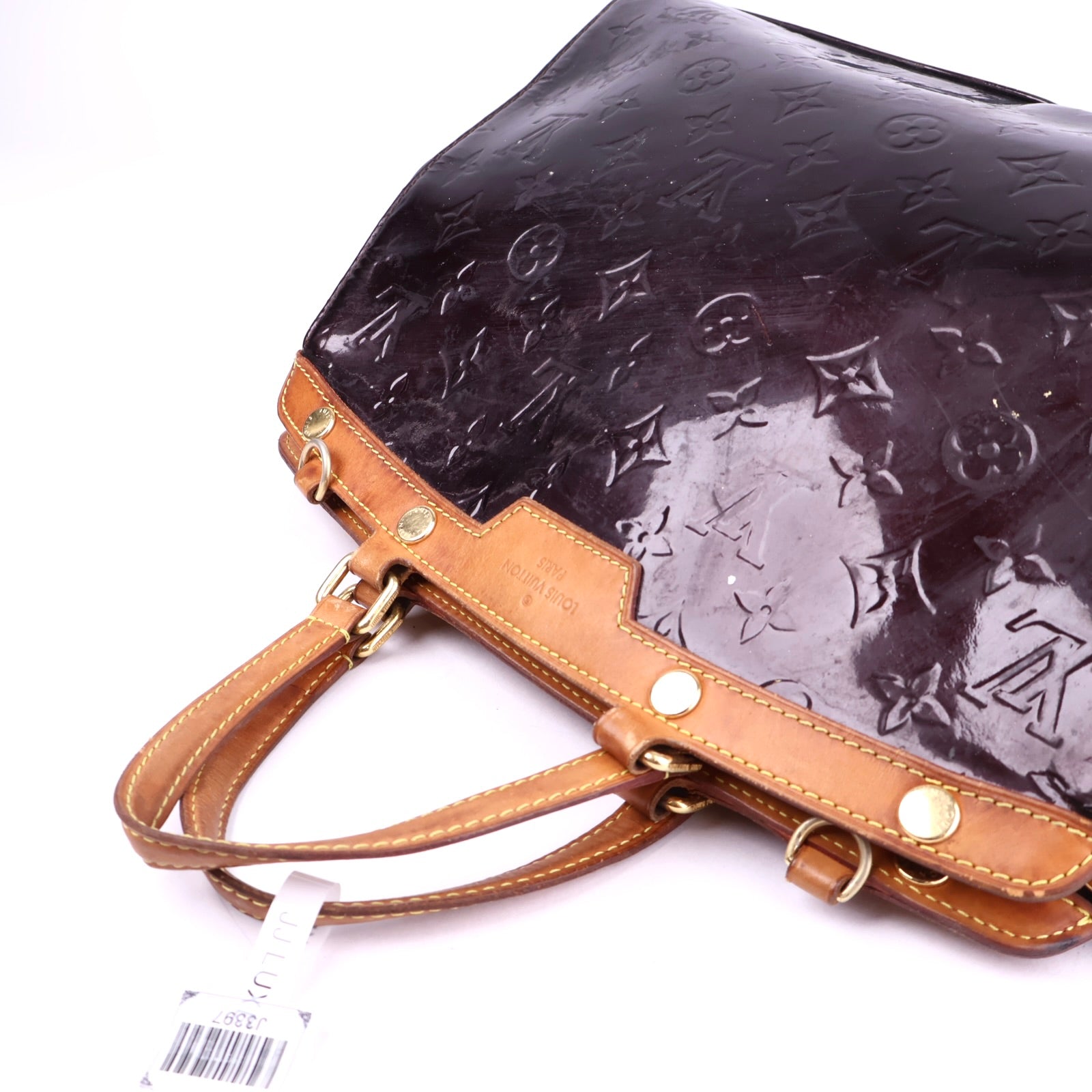 J3397 Louis Vuitton Amarante Monogram Vernis Brea MM Bag- Pre Owned