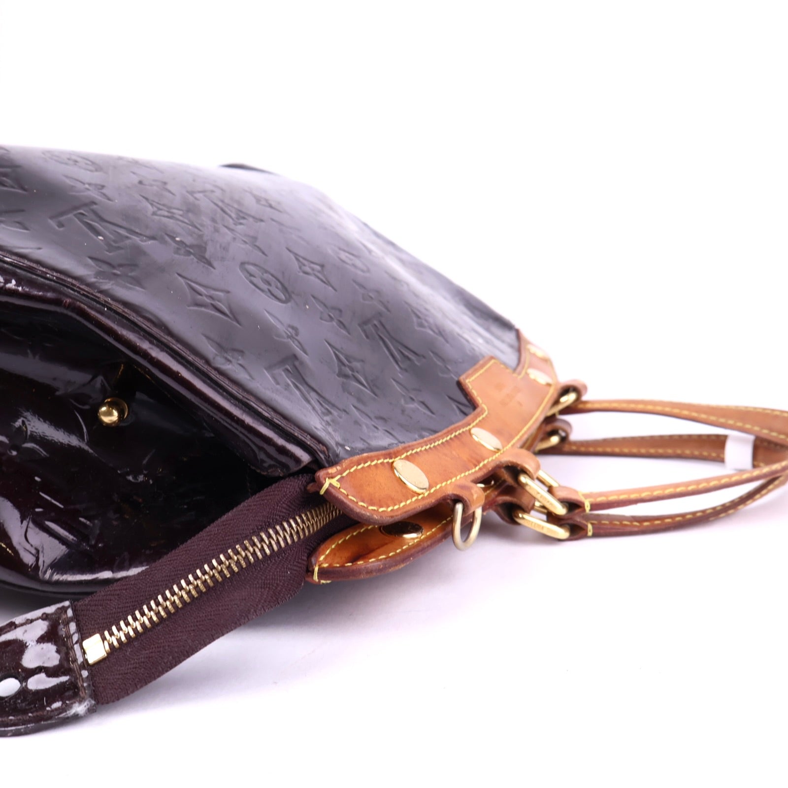 J3397 Louis Vuitton Amarante Monogram Vernis Brea MM Bag- Pre Owned