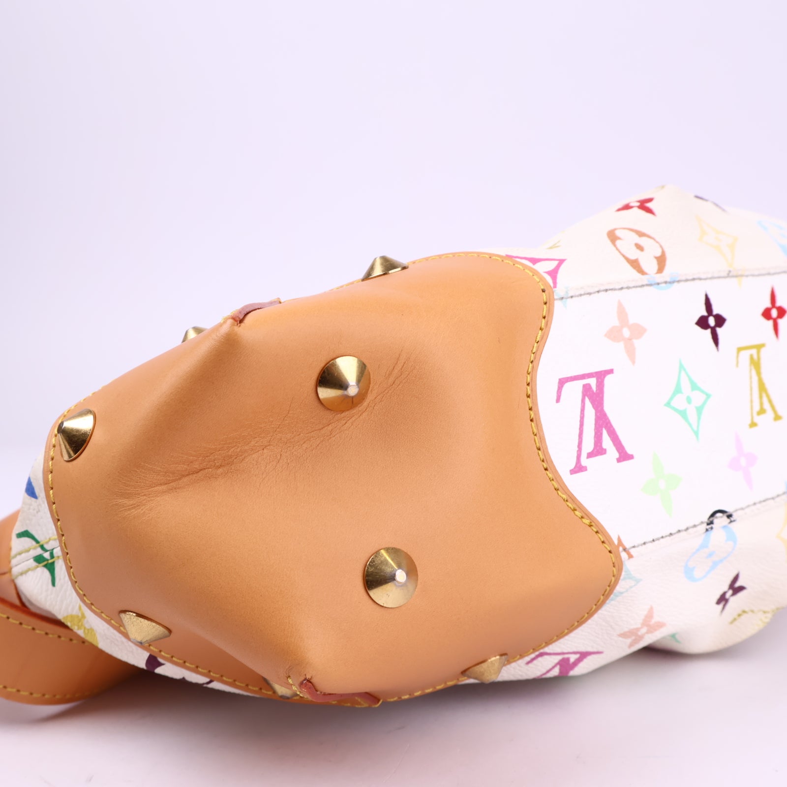 J3385 Louis Vuitton White Monogram Multicolor Judy MM Bag- Pre Owned