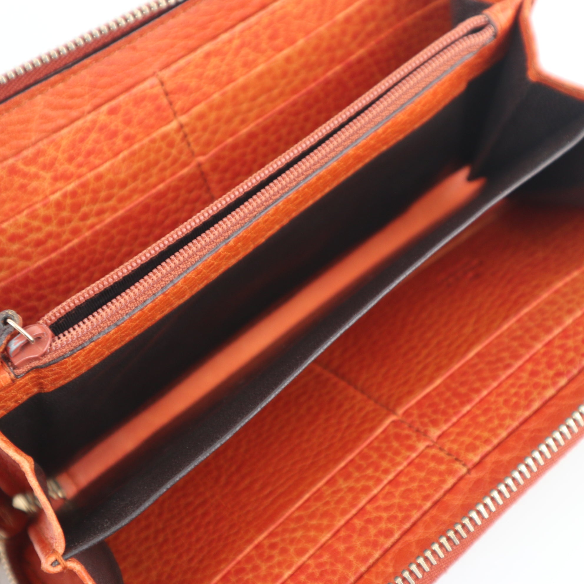 C2197 Gucci Zip Around Wallet GG Canvas Bamboo Zip Around Wallet | Pre-Owned Excellent Brown GG canvas, leather trim