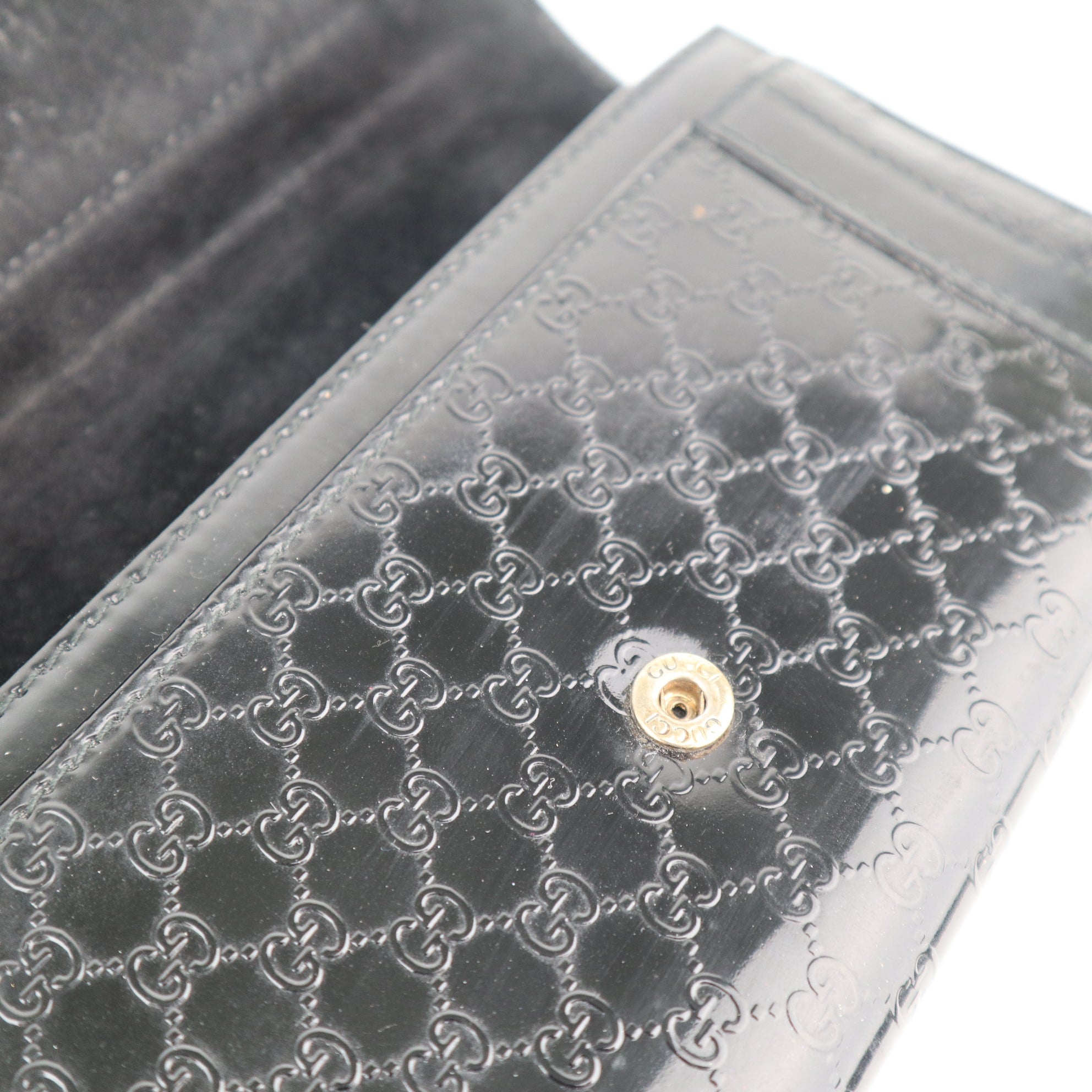 C2198 Gucci Long Wallet Microguccissima Long Wallet | Pre-Owned Very Good Brown embossed leather