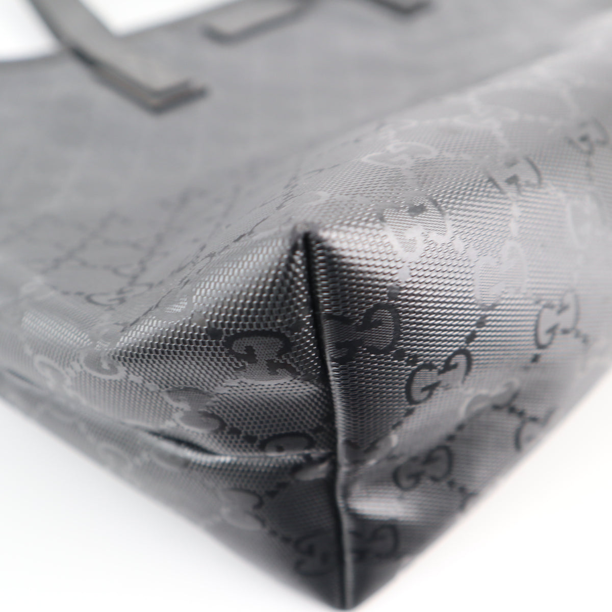 C2203 Gucci Tote Bag Medium GG Imprime Tote Bag | Pre-Owned Excellent Grey coated GG canvas, leather trim