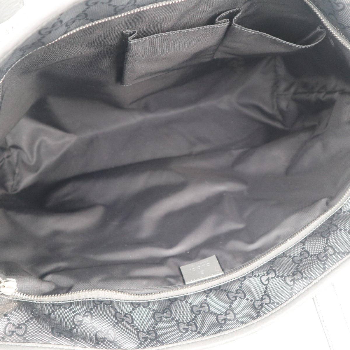 C2203 Gucci Tote Bag Medium GG Imprime Tote Bag | Pre-Owned Excellent Grey coated GG canvas, leather trim