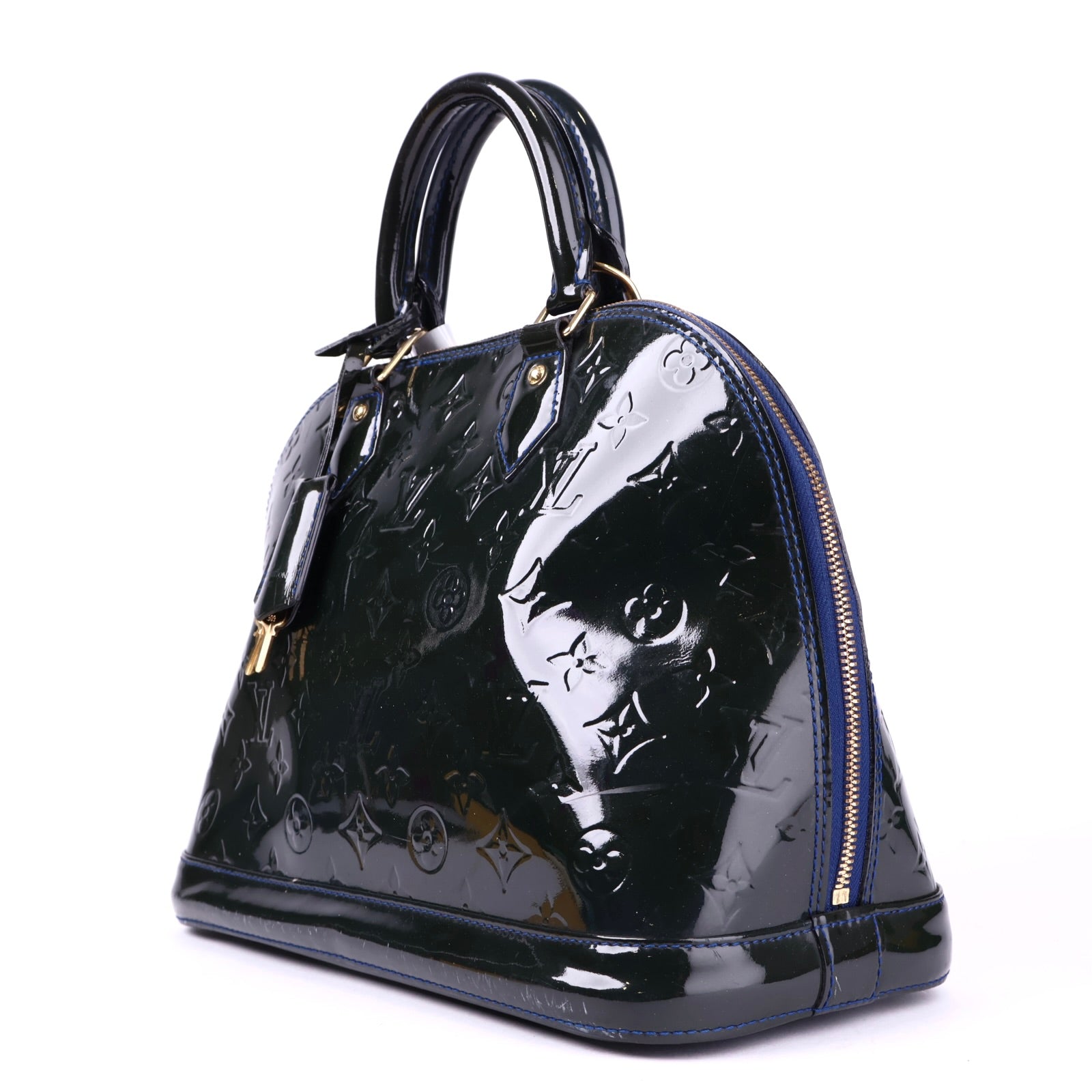 J3383 Louis Vuitton Alma Black Patent Monogram Leather PM- Pre Owned