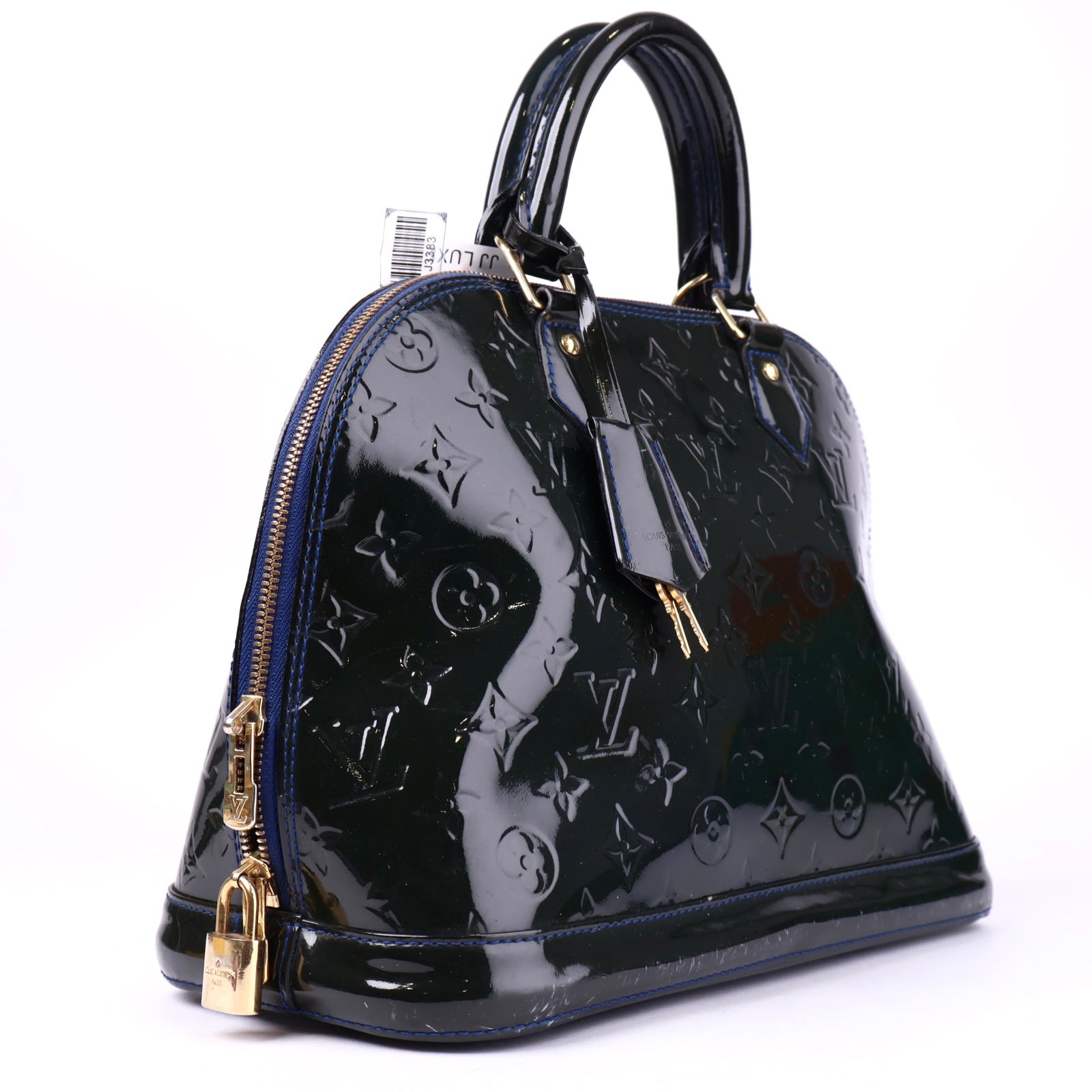 J3383 Louis Vuitton Alma Black Patent Monogram Leather PM- Pre Owned
