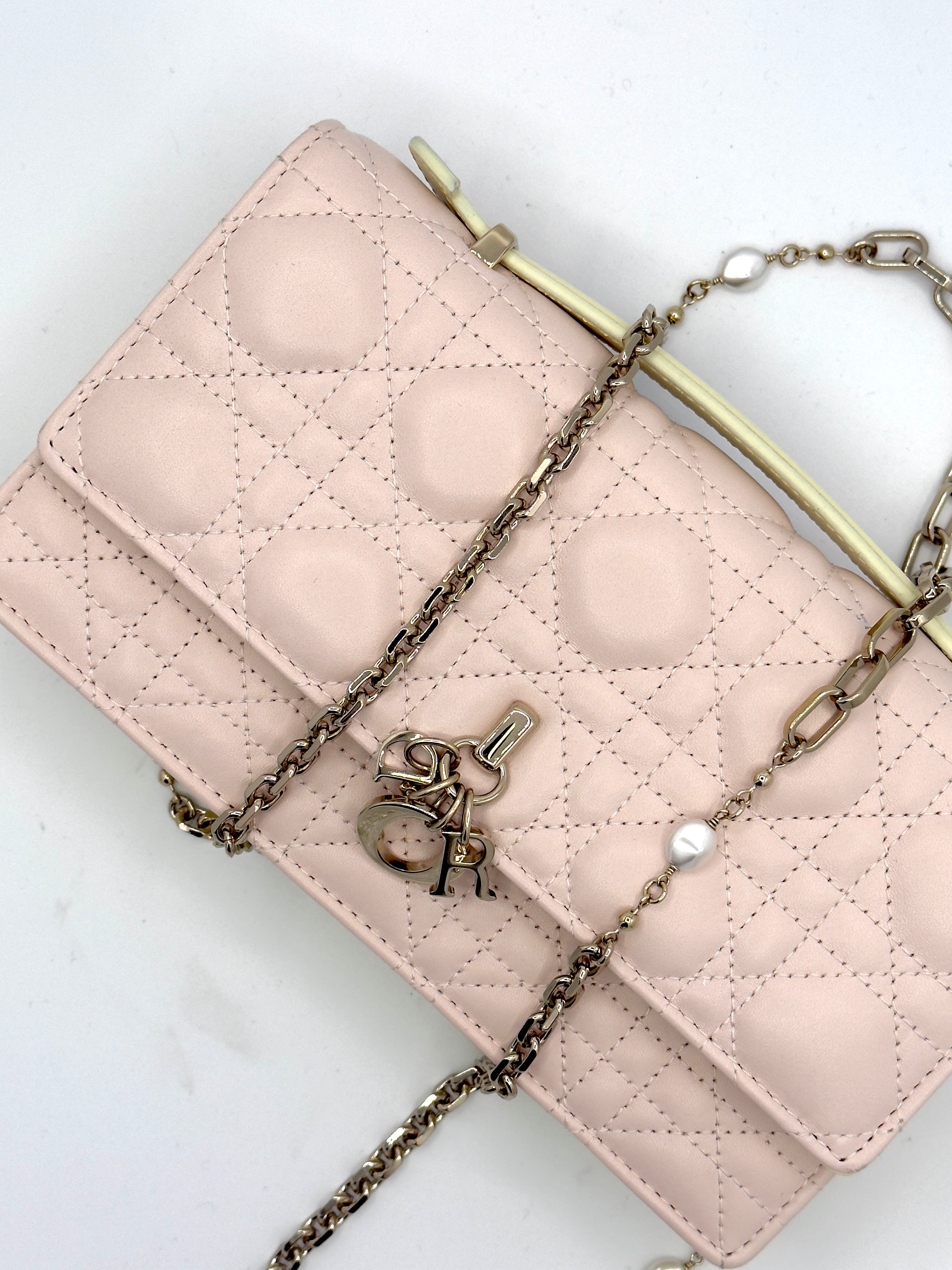 My Dior Mini Bag-Powder Pink Cannage Lambskin